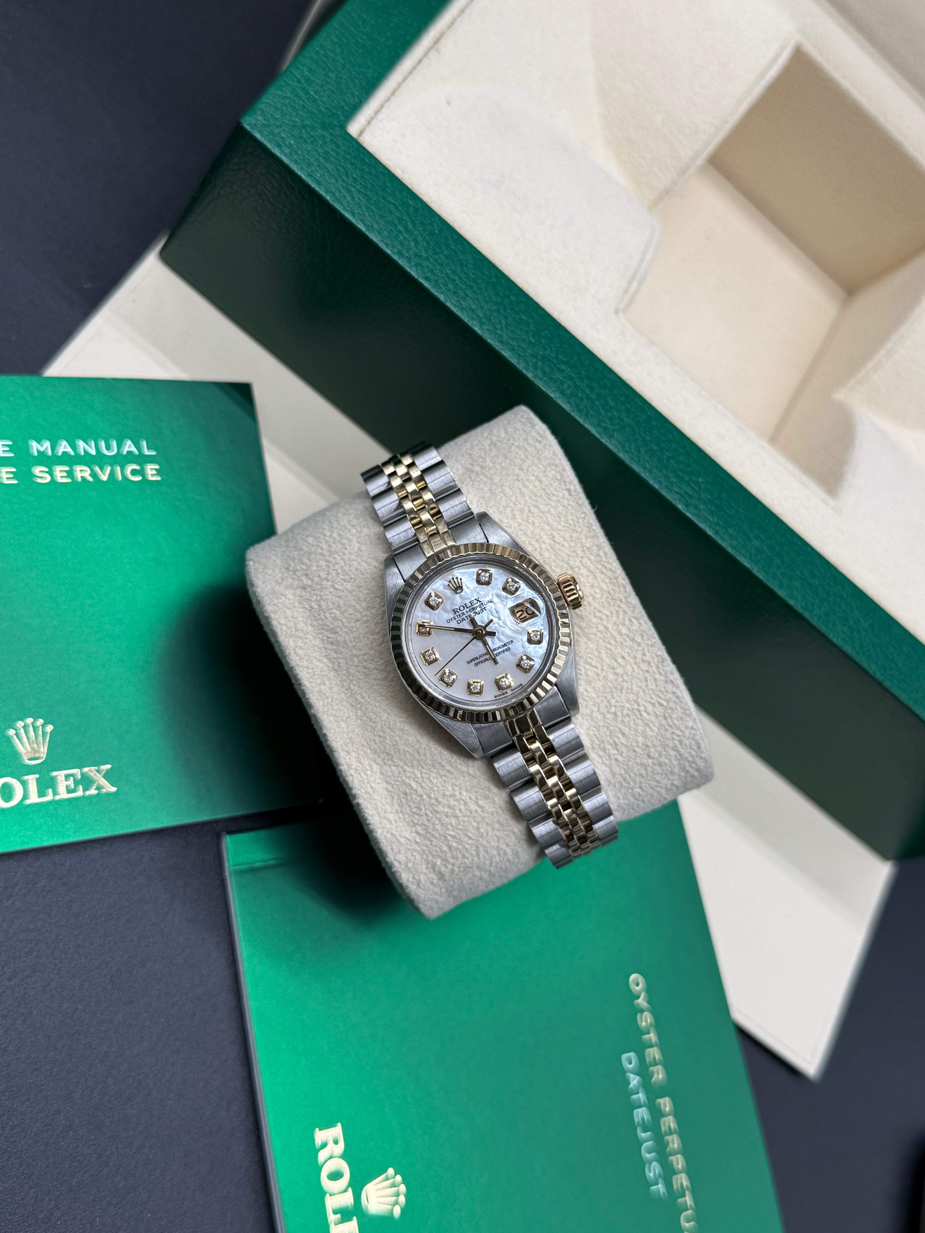 Rolex Lady-Datejust 26mm Two-Tone Stainless Steel & 18K Yellow Gold Mother of Pearl Diamond Dial