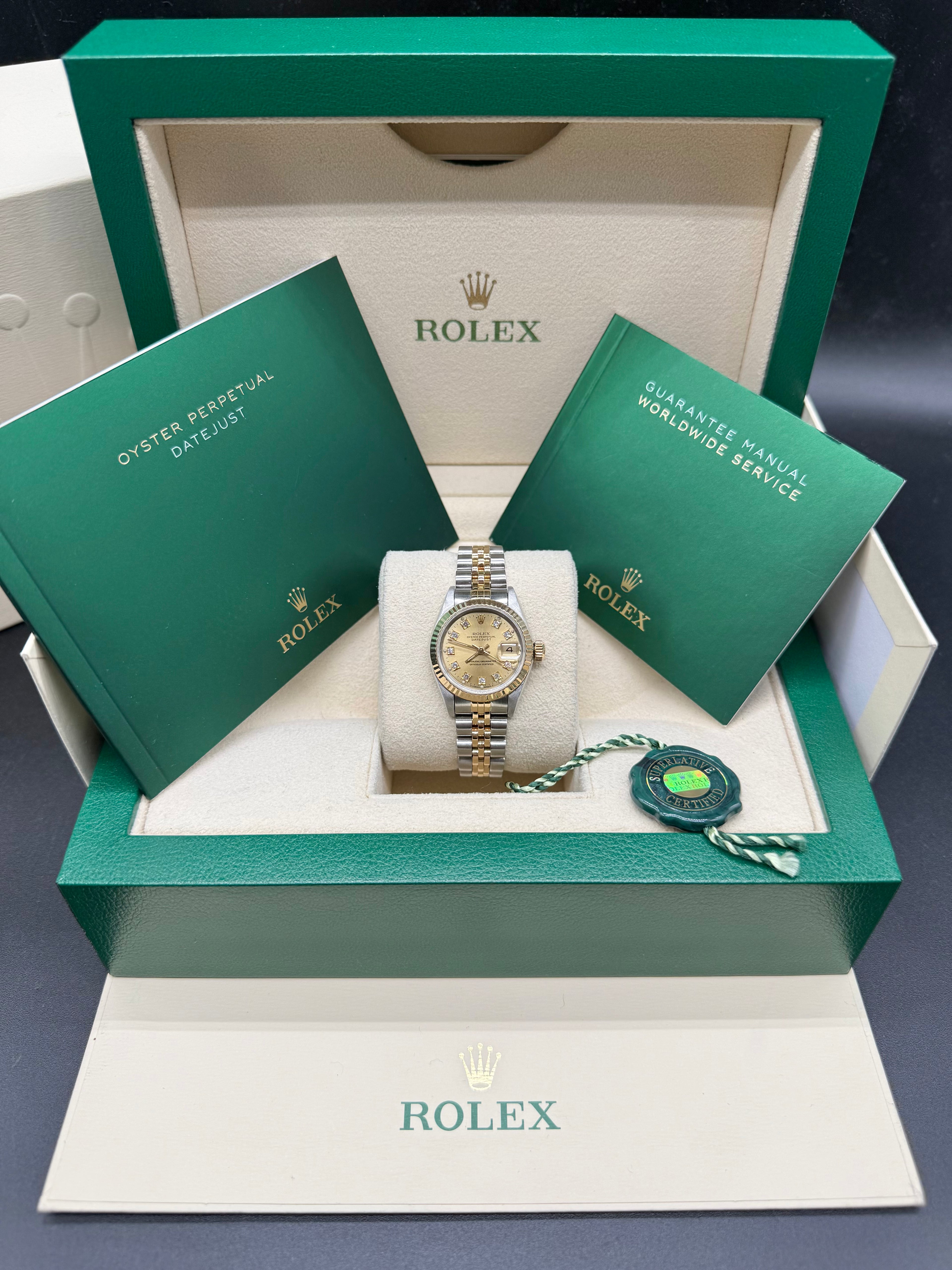 Rolex Lady Datejust 26mm Two-Tone Stainless Steel & 18K Yellow Gold Champagne Diamond Dial