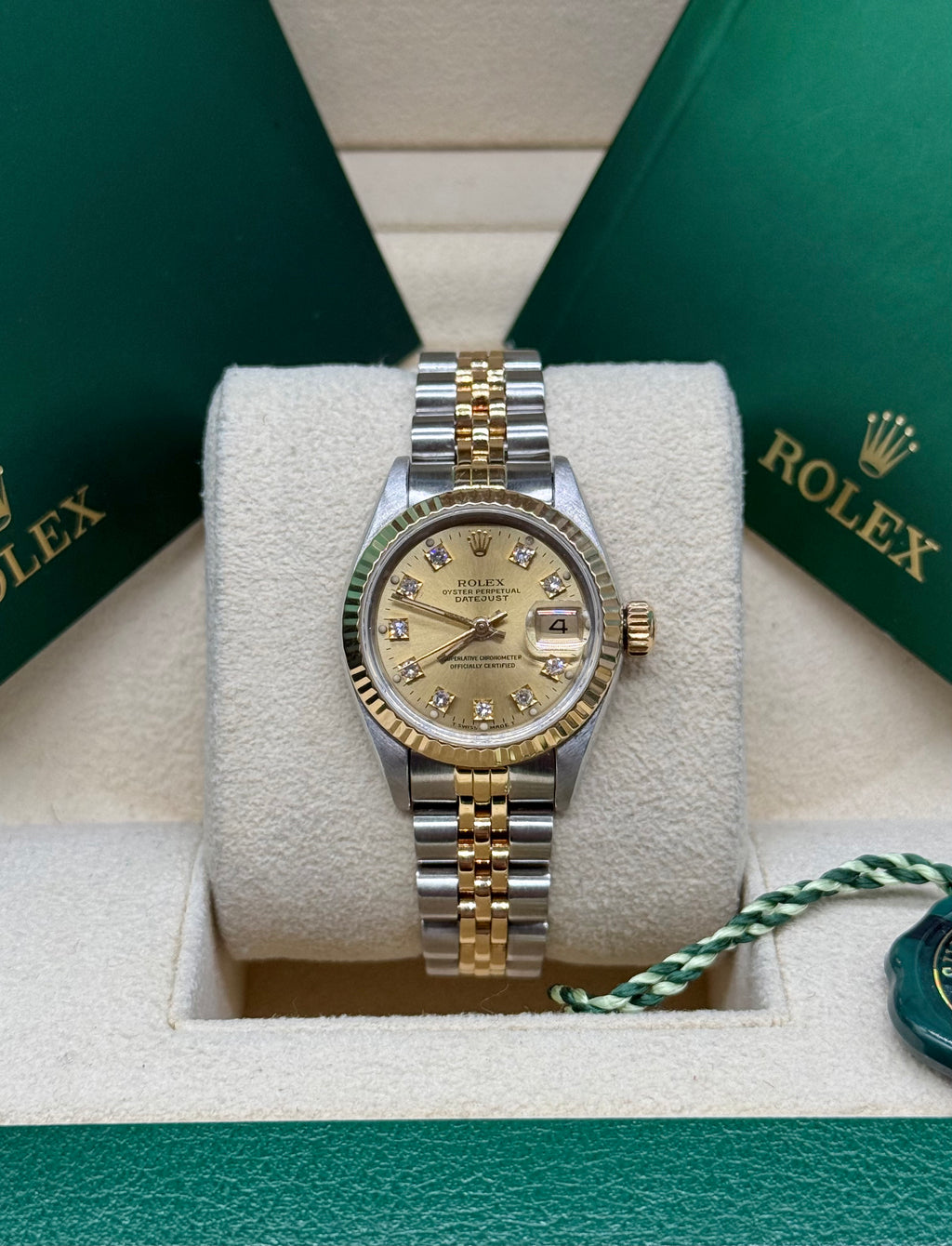 Rolex Lady Datejust 26mm Two-Tone Stainless Steel & 18K Yellow Gold Champagne Diamond Dial