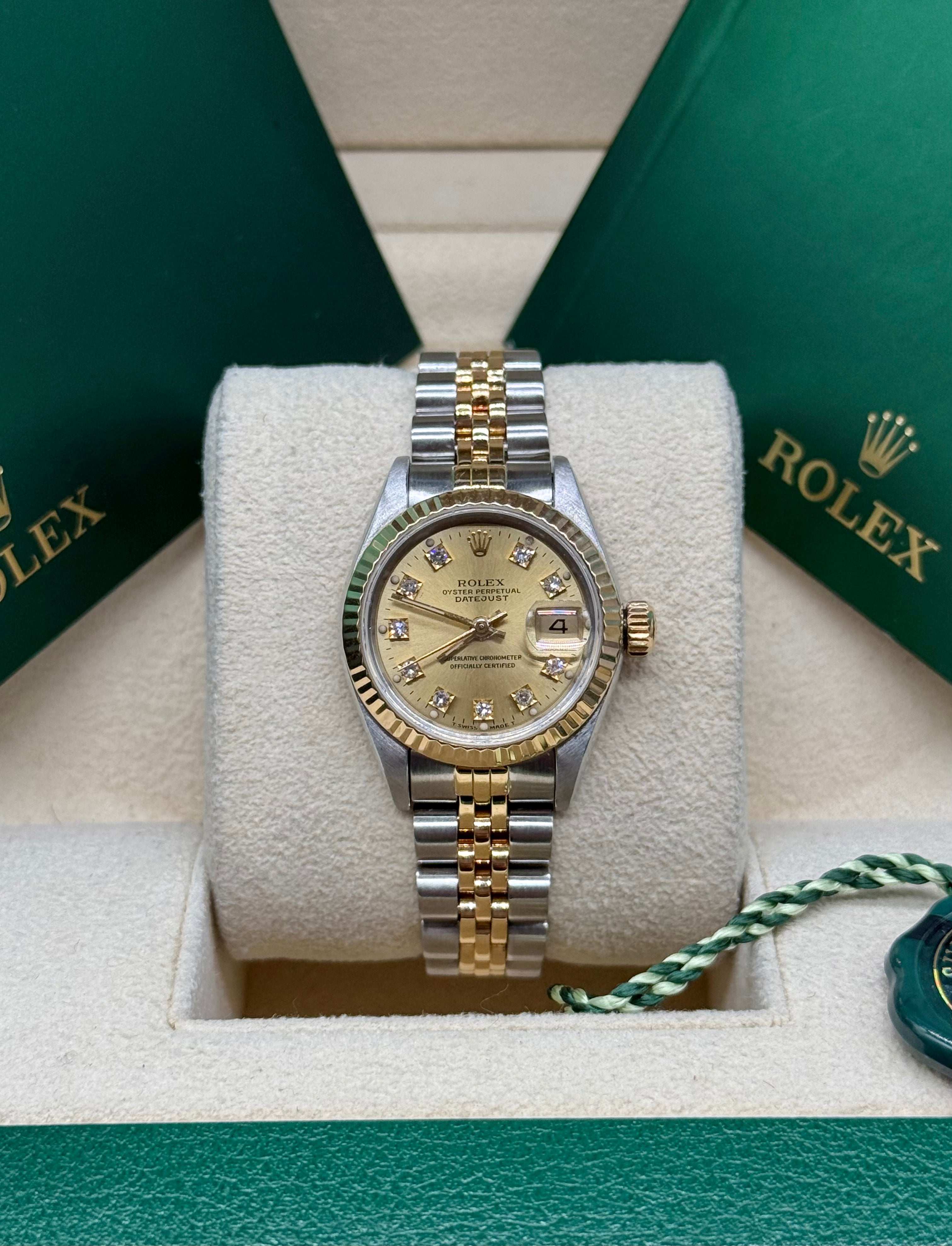 Rolex Lady Datejust 26mm Two-Tone Stainless Steel & 18K Yellow Gold Champagne Diamond Dial