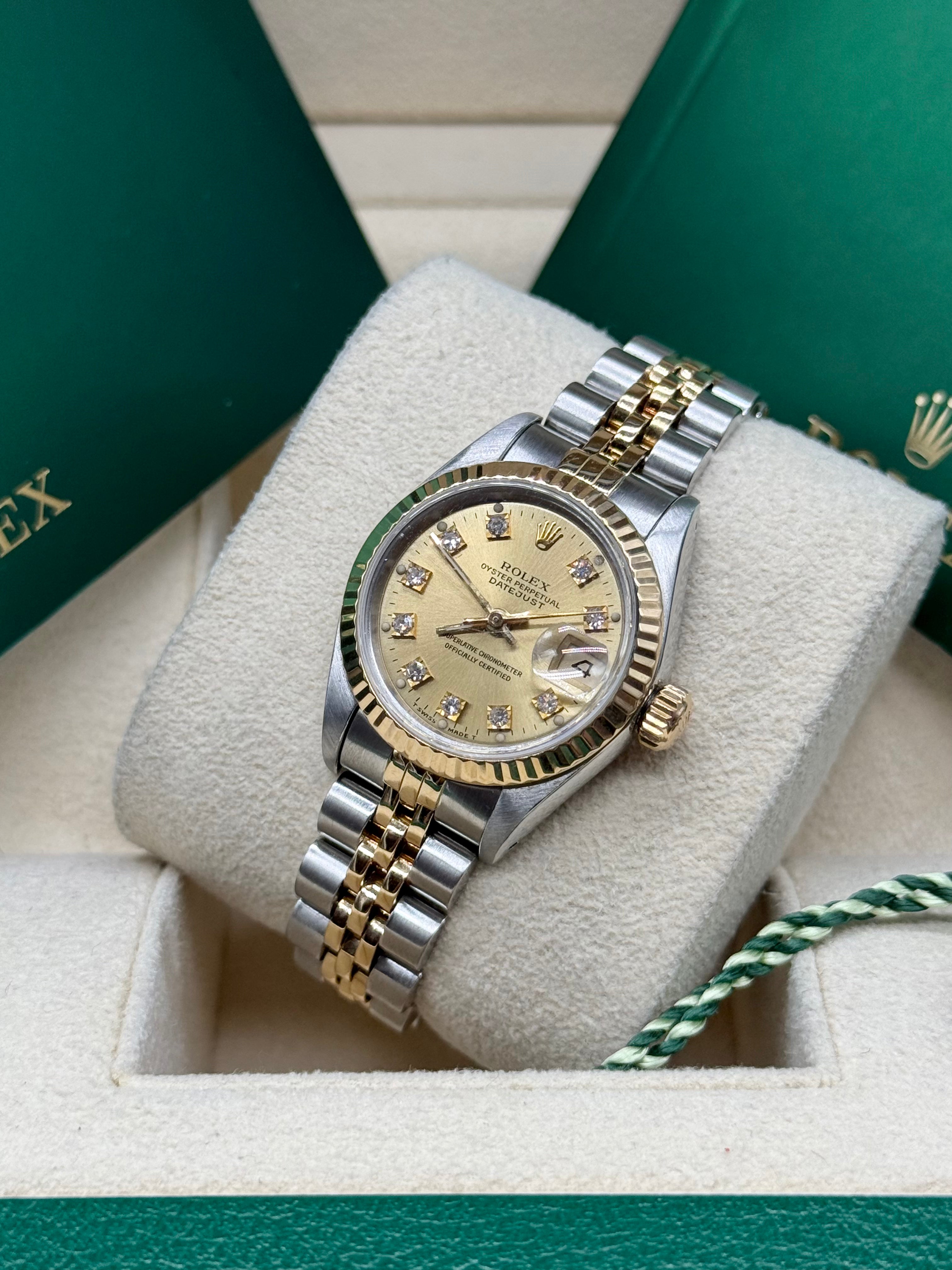Rolex Lady Datejust 26mm Two-Tone Stainless Steel & 18K Yellow Gold Champagne Diamond Dial