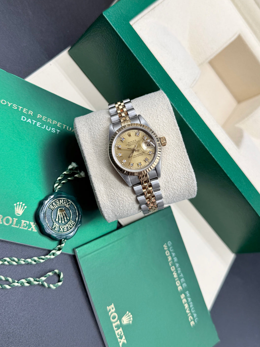 Rolex Lady Datejust 26mm Two-Tone Stainless Steel & 18K Yellow Gold Champagne Diamond Dial