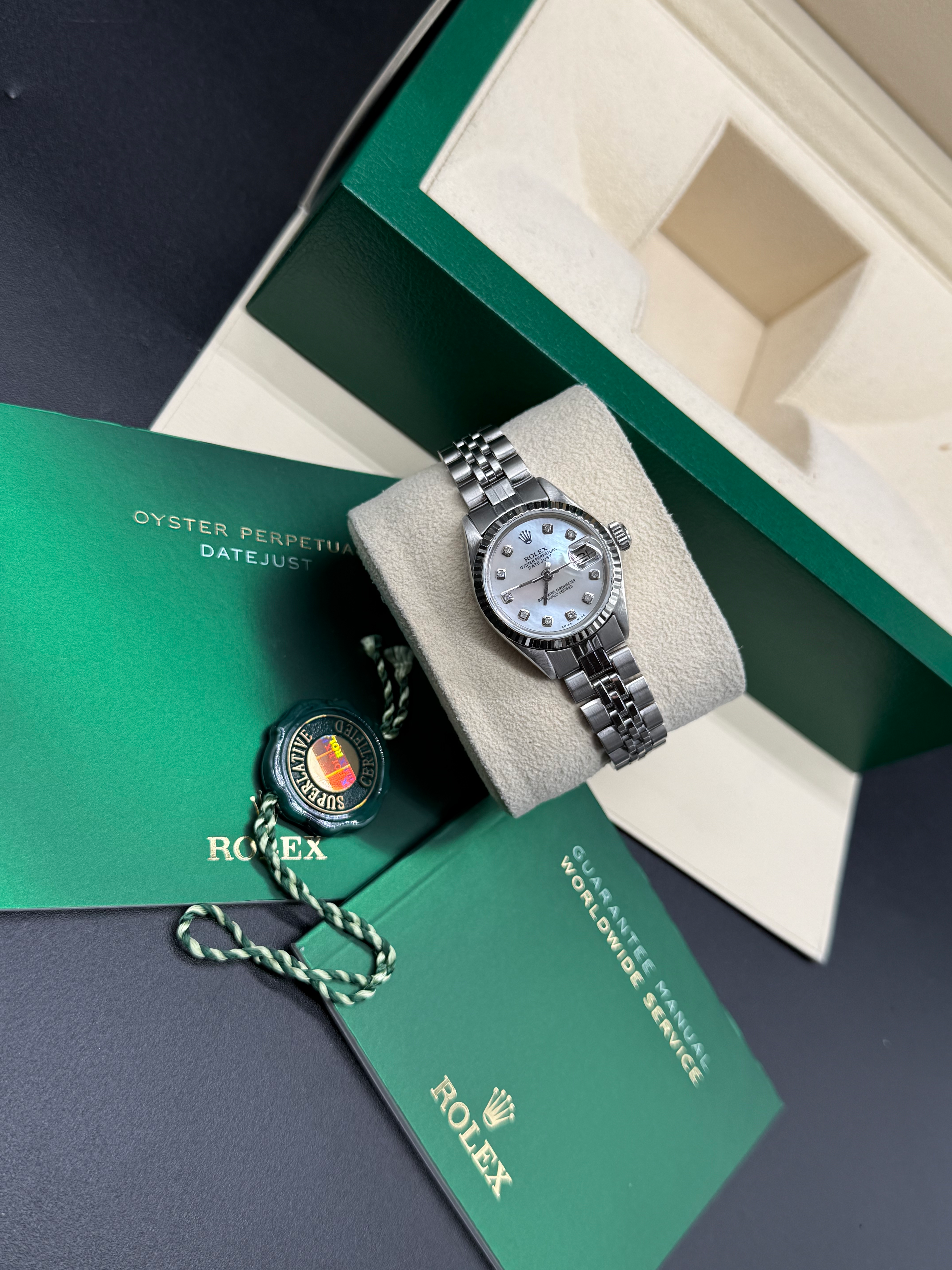 Rolex Lady-Datejust 26mm Stainless Steel Mother of Pearl Diamond Dial