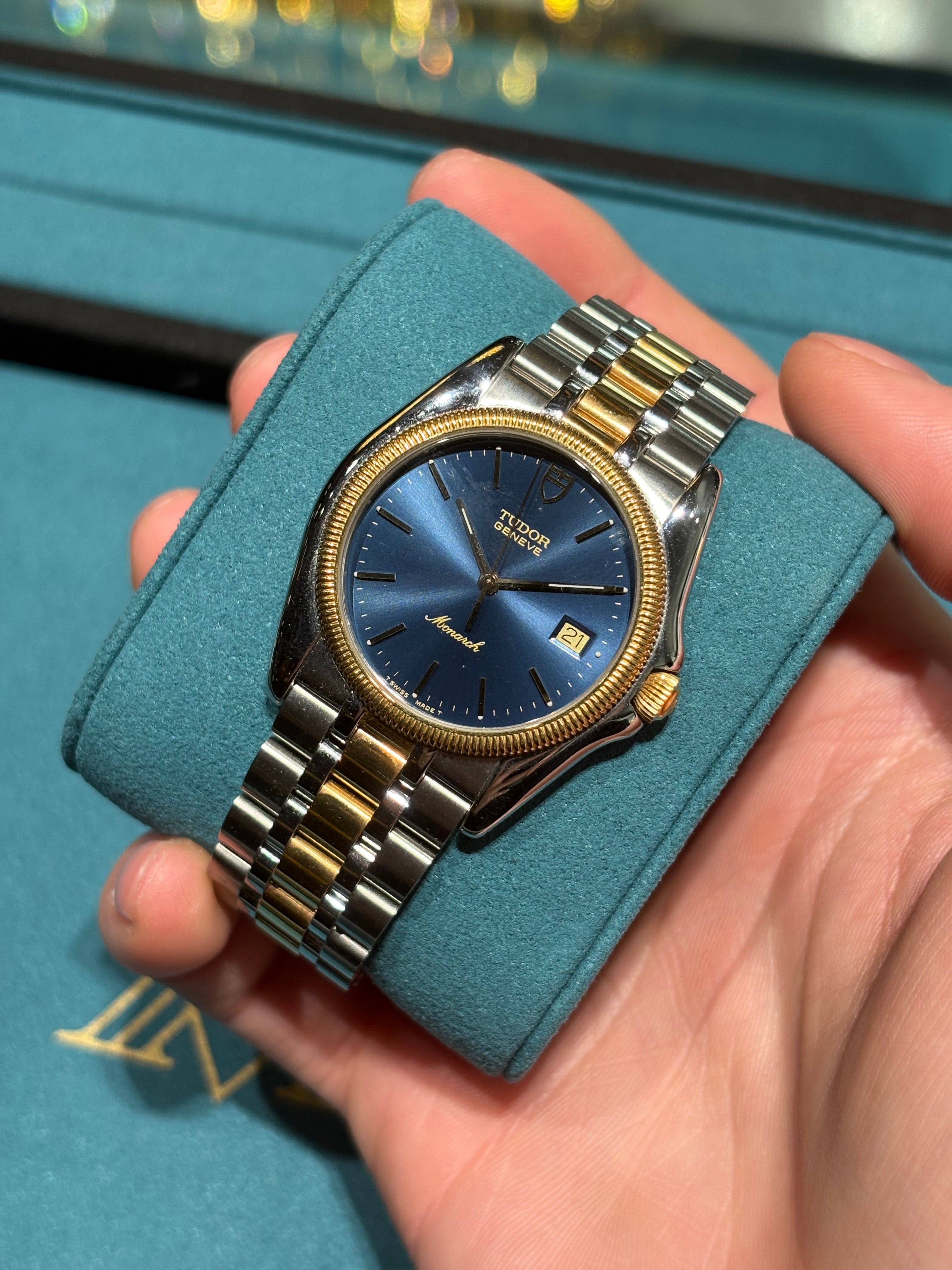 Tudor Monarch Two-Tone Steel & Gold Blue Dial Jubilee Bracelet