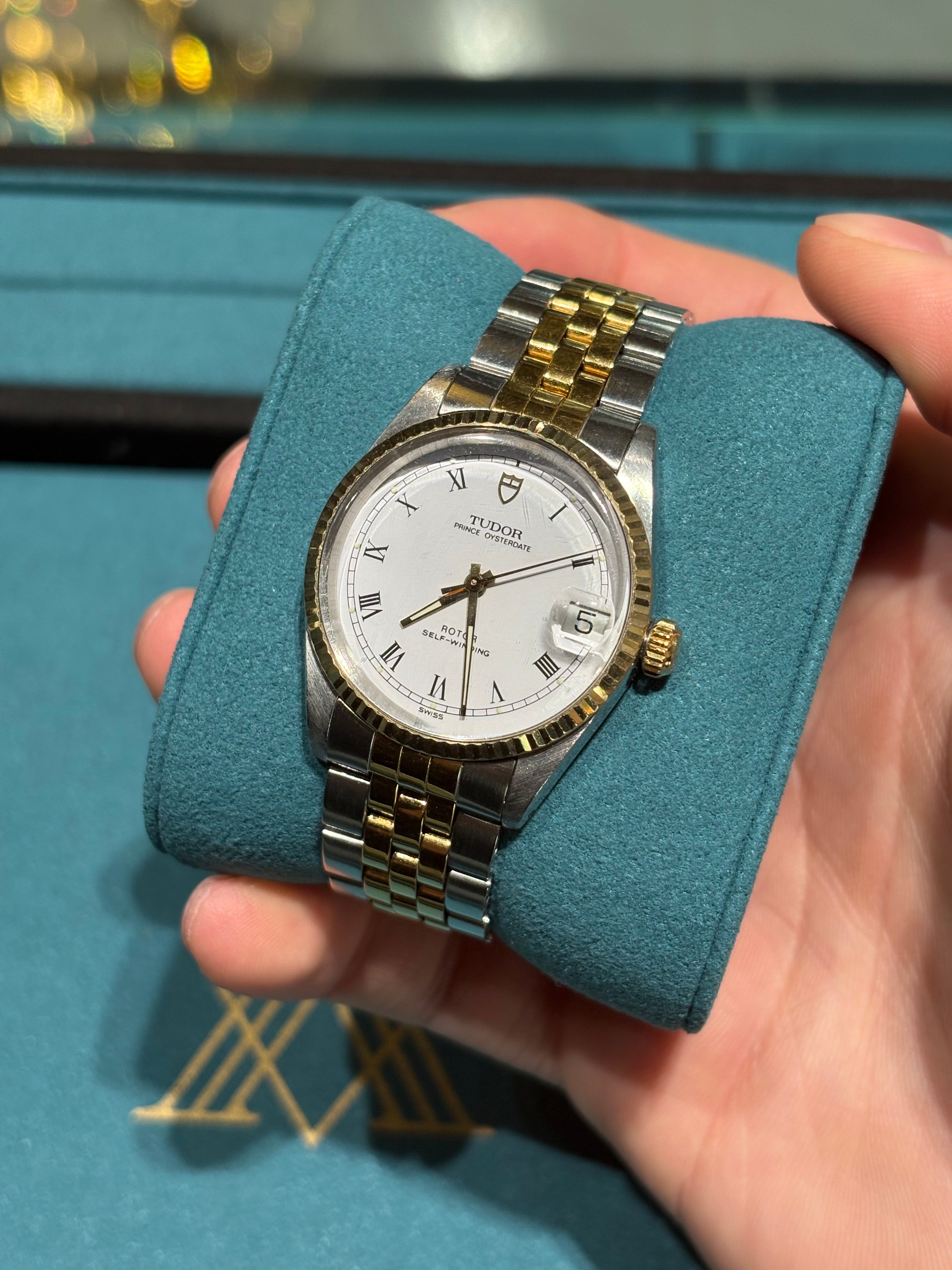 Tudor Prince OysterDate Two-Tone White Roman Dial Jubilee Bracelet