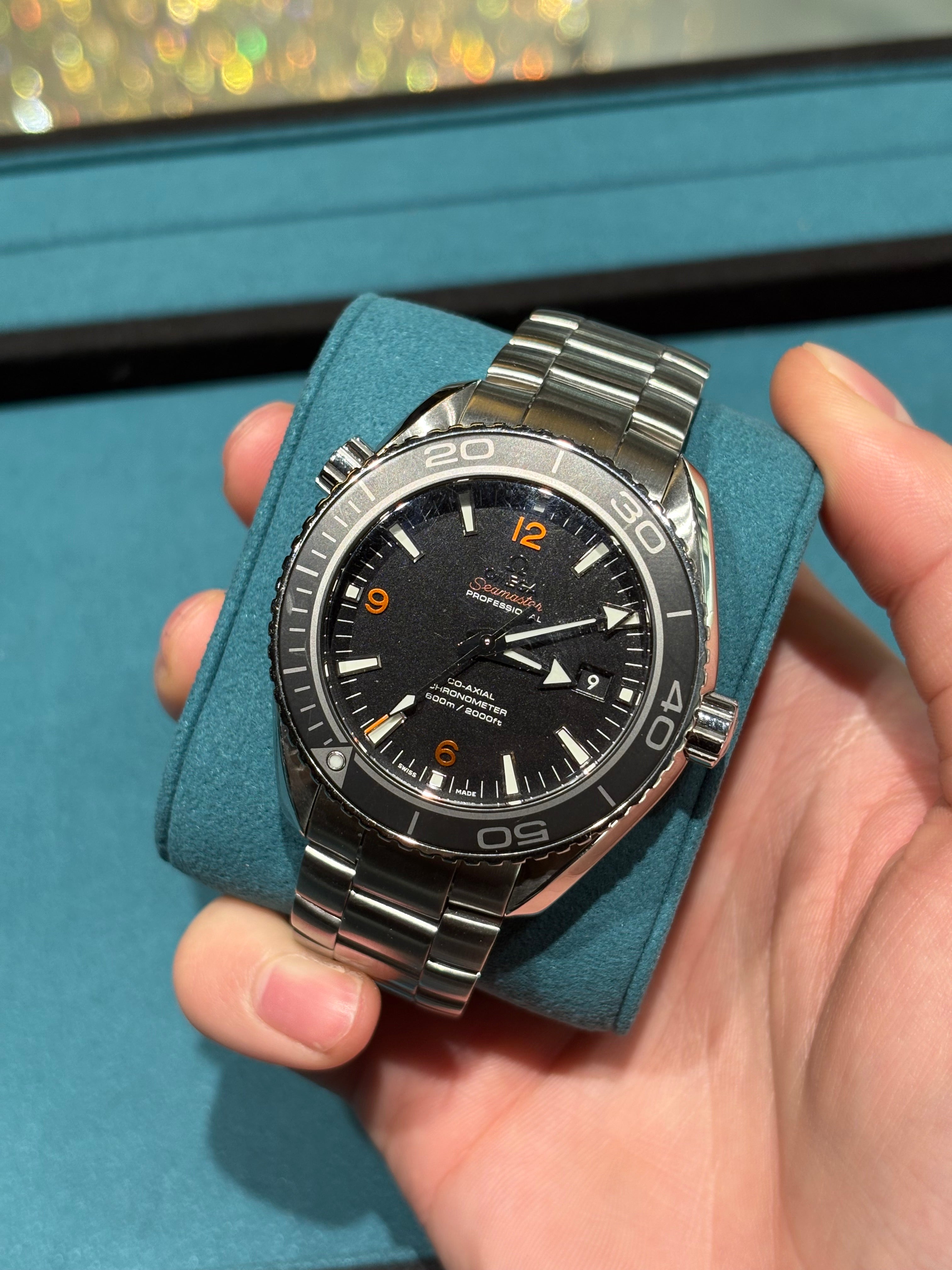 Omega Seamaster Planet Ocean Co-Axial Steel Black & Orange Dial Steel Bracelet