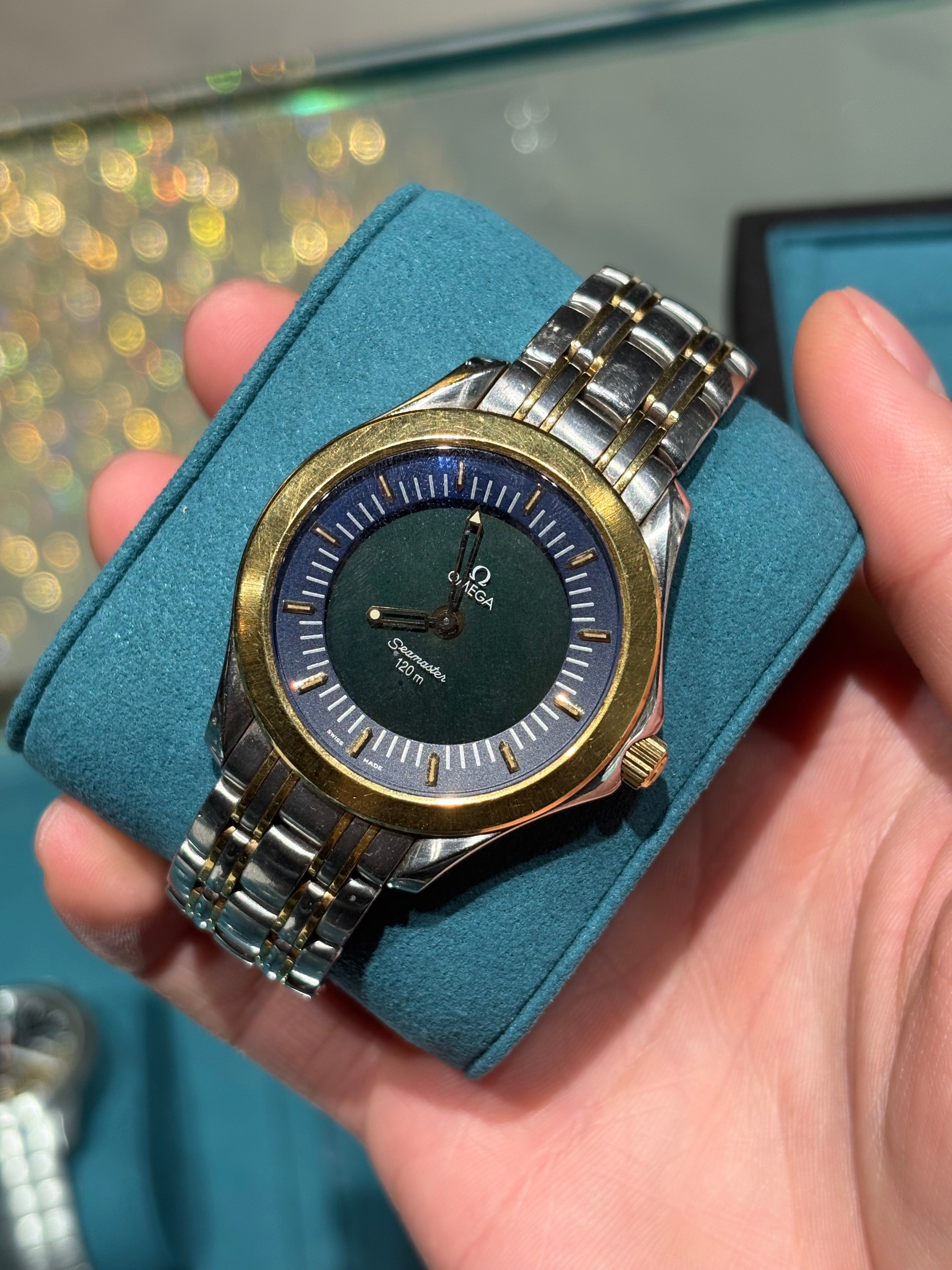 Omega Seamaster 120m Two-Tone Steel & Gold Green Dial Two-Tone Bracelet