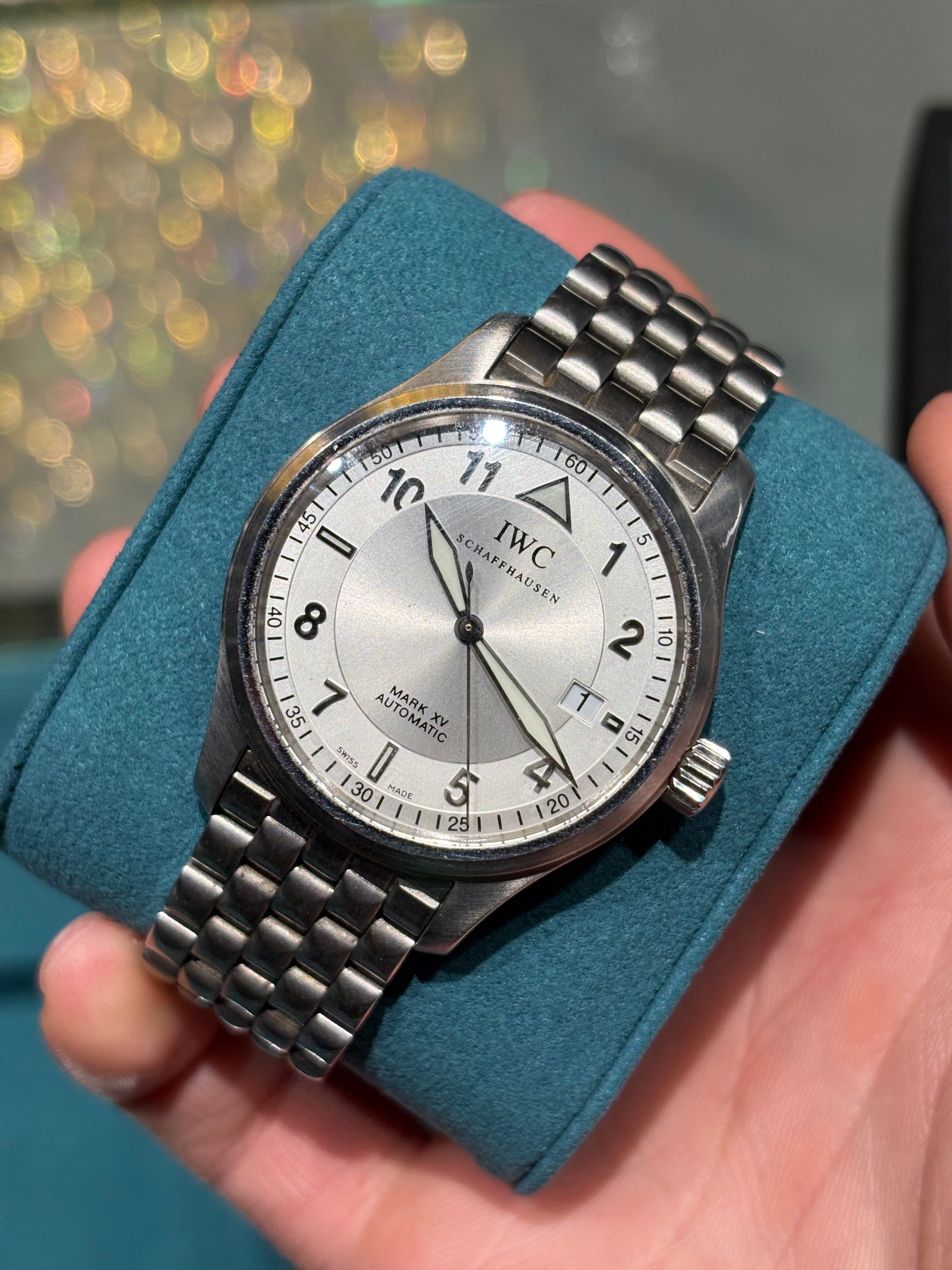 IWC Pilot's Watch Mark XV Automatic Steel Silver Dial Steel Bracelet