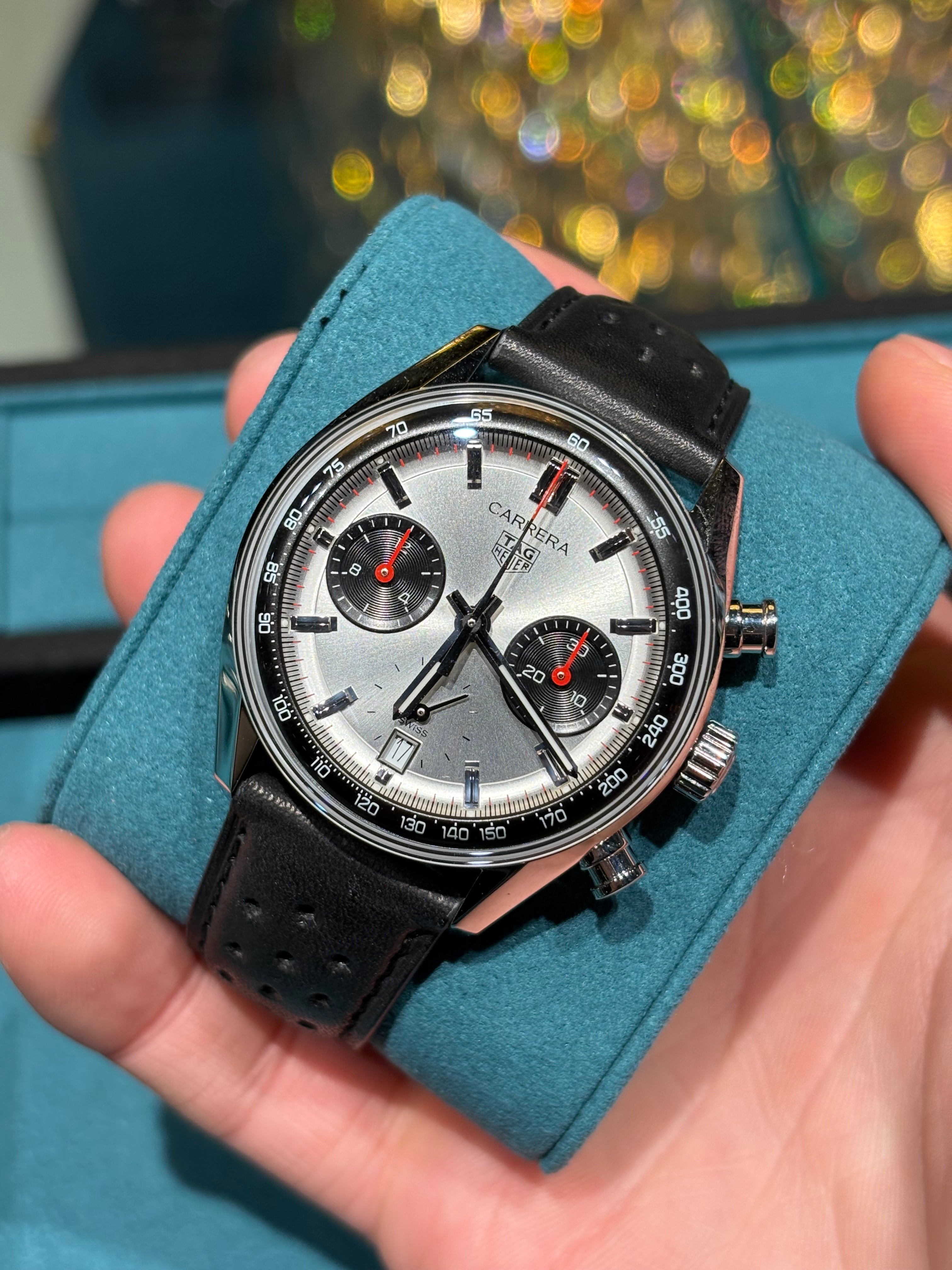 TAG Heuer Carrera Chronograph 39mm Automatic Steel Silver Panda Dial Tachymeter