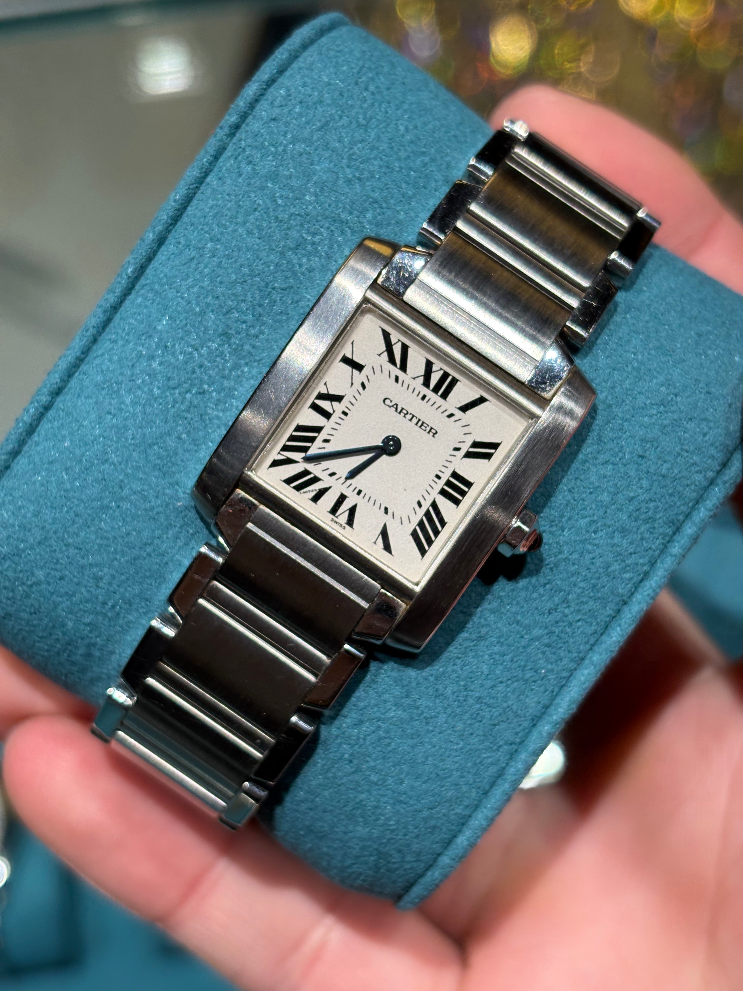Cartier Tank Française Medium 25mm Steel Quartz Ivory Roman Dial