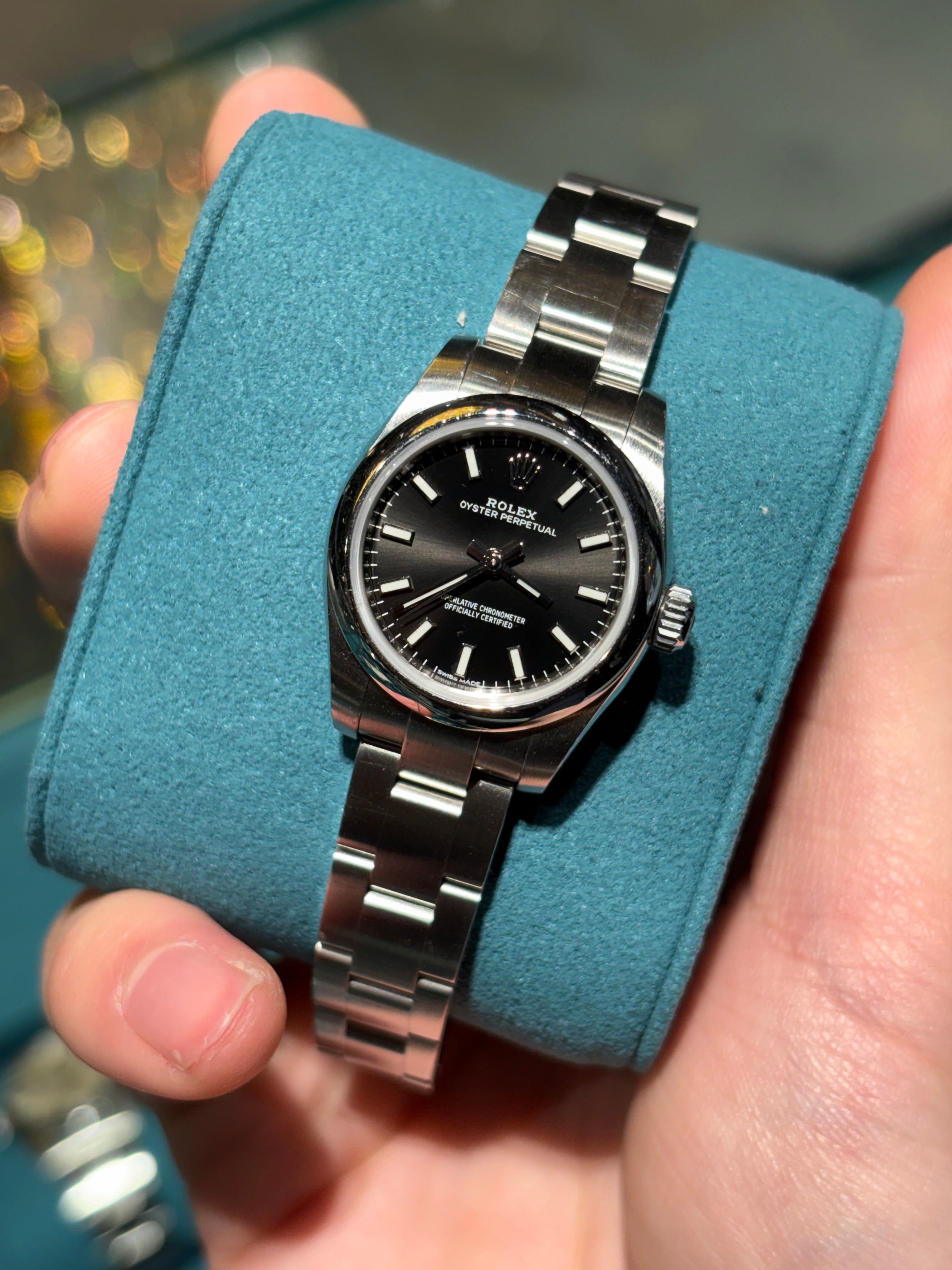 Rolex Oyster Perpetual 28mm Steel Black Dial Oyster Bracelet