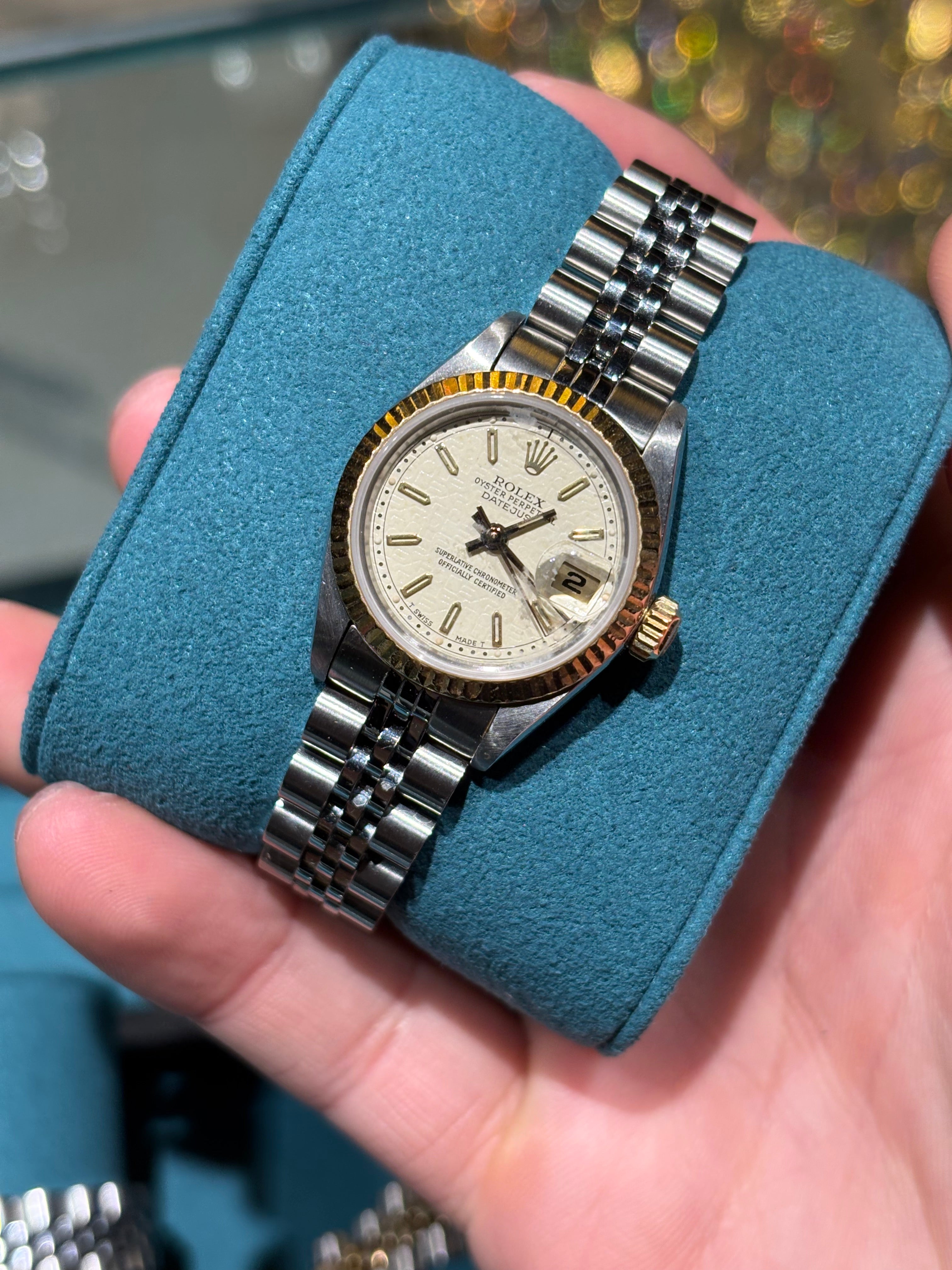 Rolex Datejust 26mm Two-Tone Steel & 18K Gold Ivory Tapisserie Dial Jubilee Bracelet