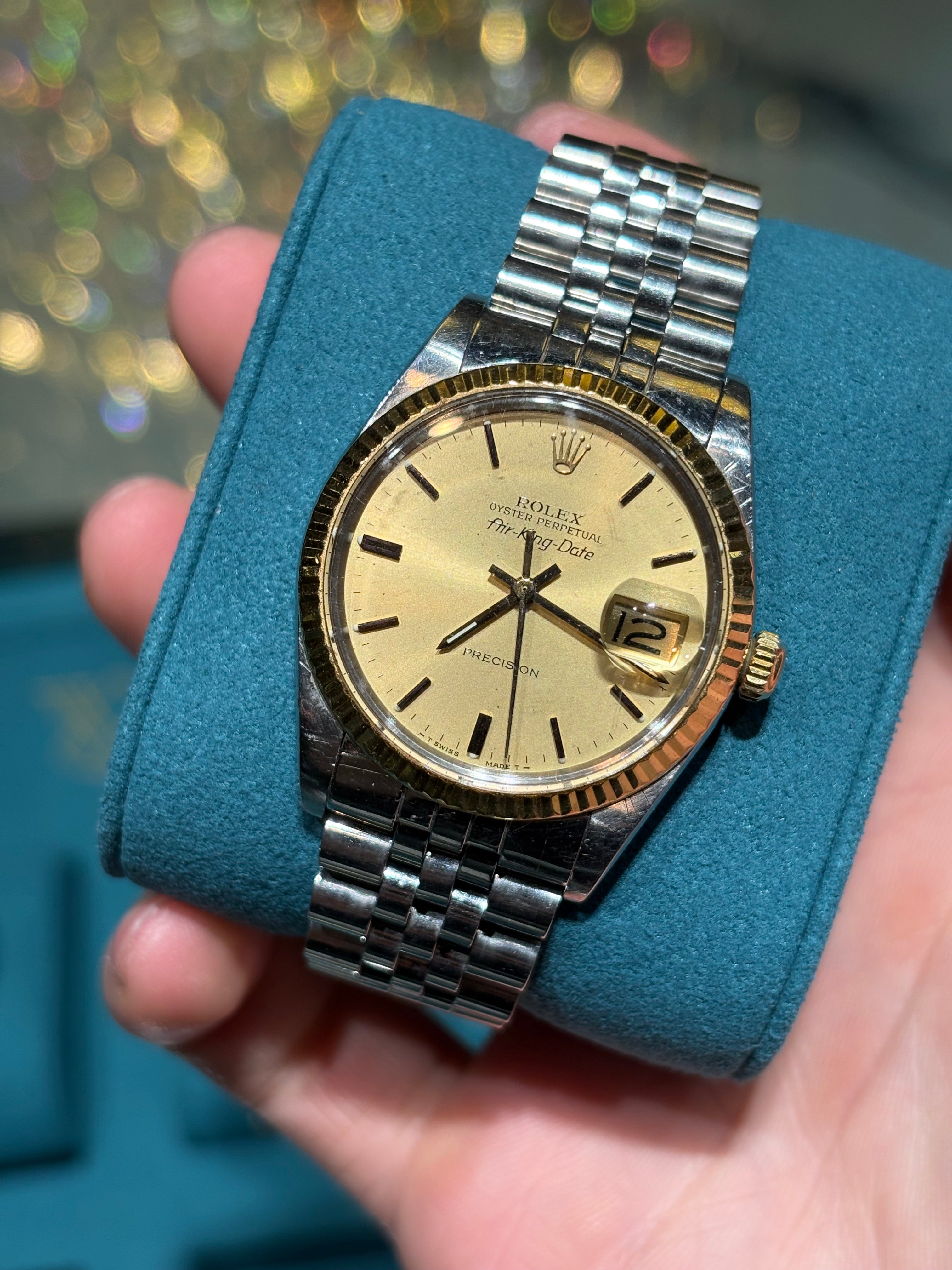 Rolex Air-King Date Precision 34mm Two-Tone Steel & 18K Gold Champagne Dial Jubilee Bracelet