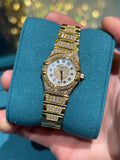 Omega Constellation 22mm 18K Yellow Gold Full Diamond Pavé MOP Dial Full Diamond Bracelet