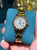 Rolex Lady-Datejust Pearlmaster 29mm 18K Yellow Gold Diamond Bezel White Roman Dial