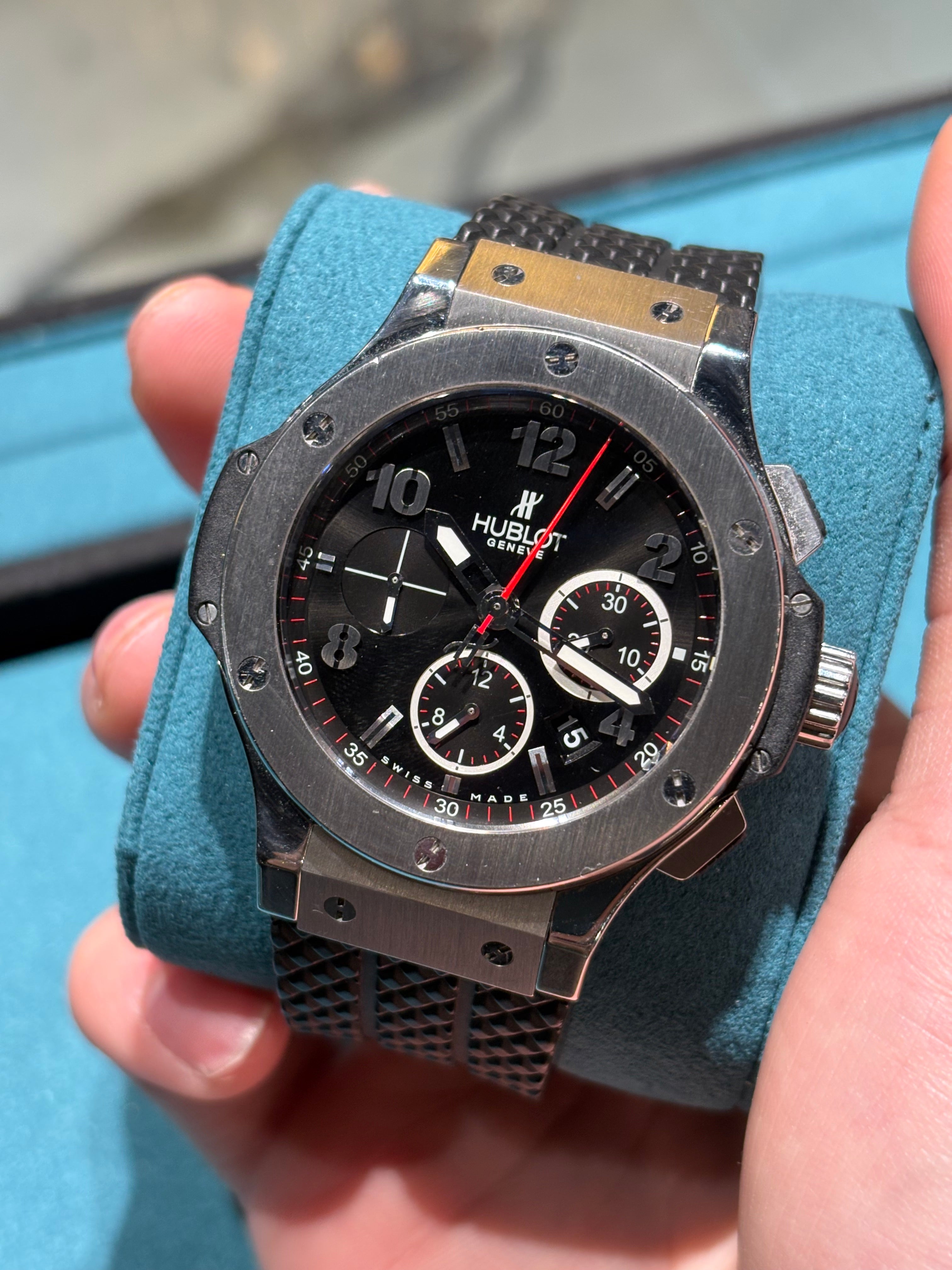 Hublot Big Bang 44mm Titanium & Ceramic Black Chronograph Dial Black Rubber Strap