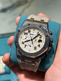 Audemars Piguet Royal Oak Offshore 42mm Stainless Steel Ivory Chronograph Dial Grey Rubber Strap