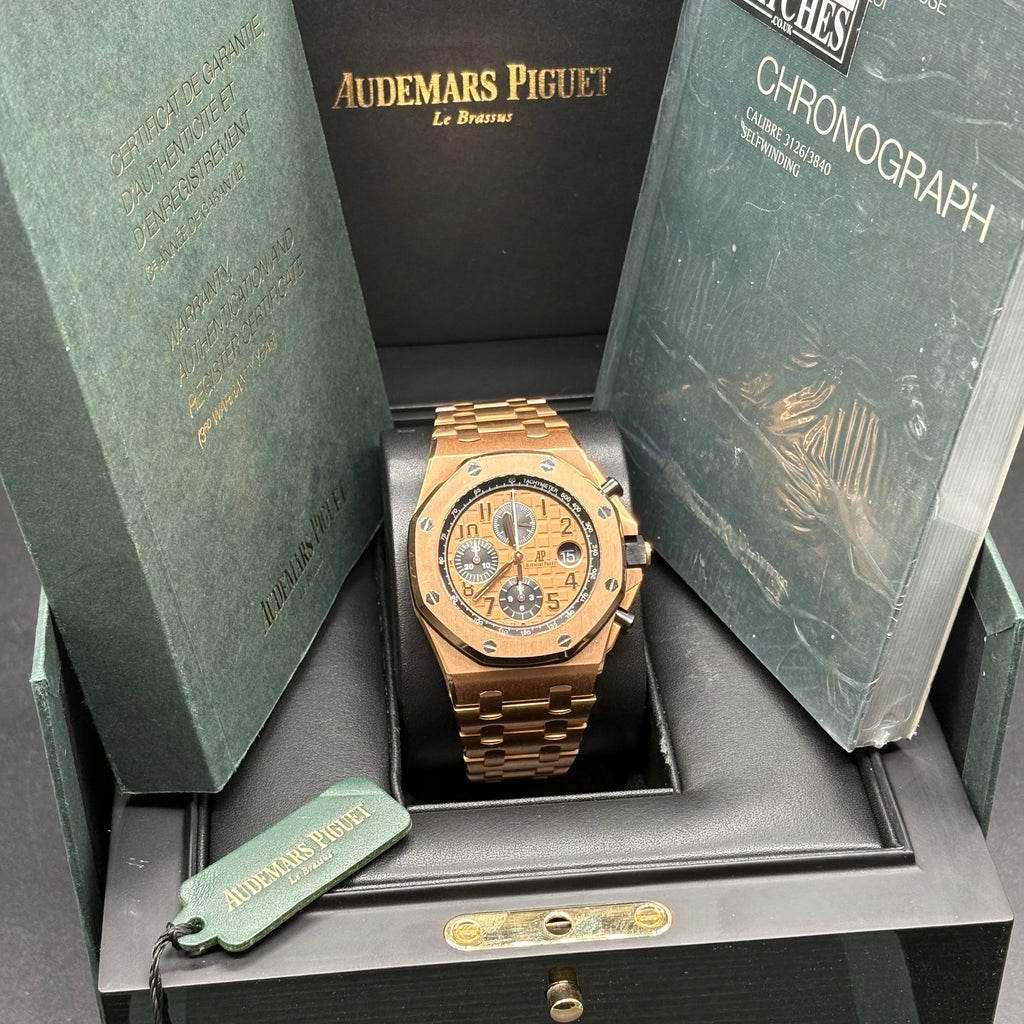 Audemars Piguet Royal Oak Chronograph 41mm 18k Solid Gold Chocolate Dial 26331OR Full Set