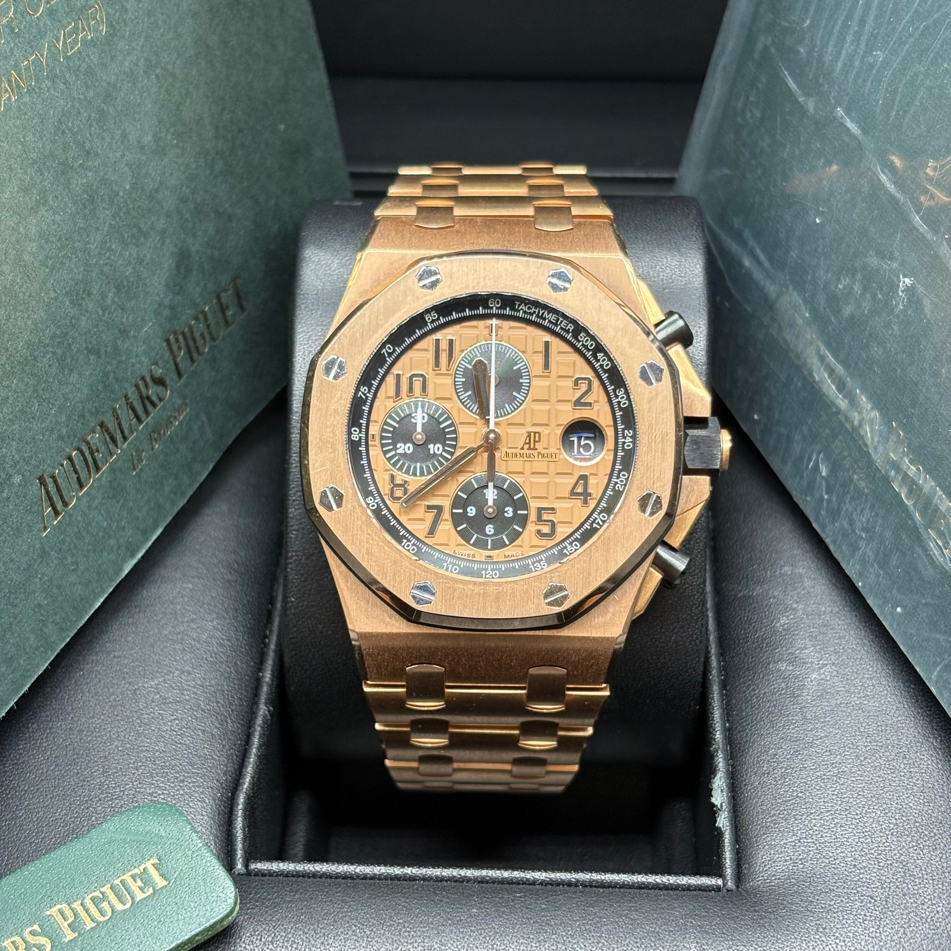 Audemars Piguet Royal Oak Chronograph 41mm 18k Solid Gold Chocolate Dial 26331OR Full Set