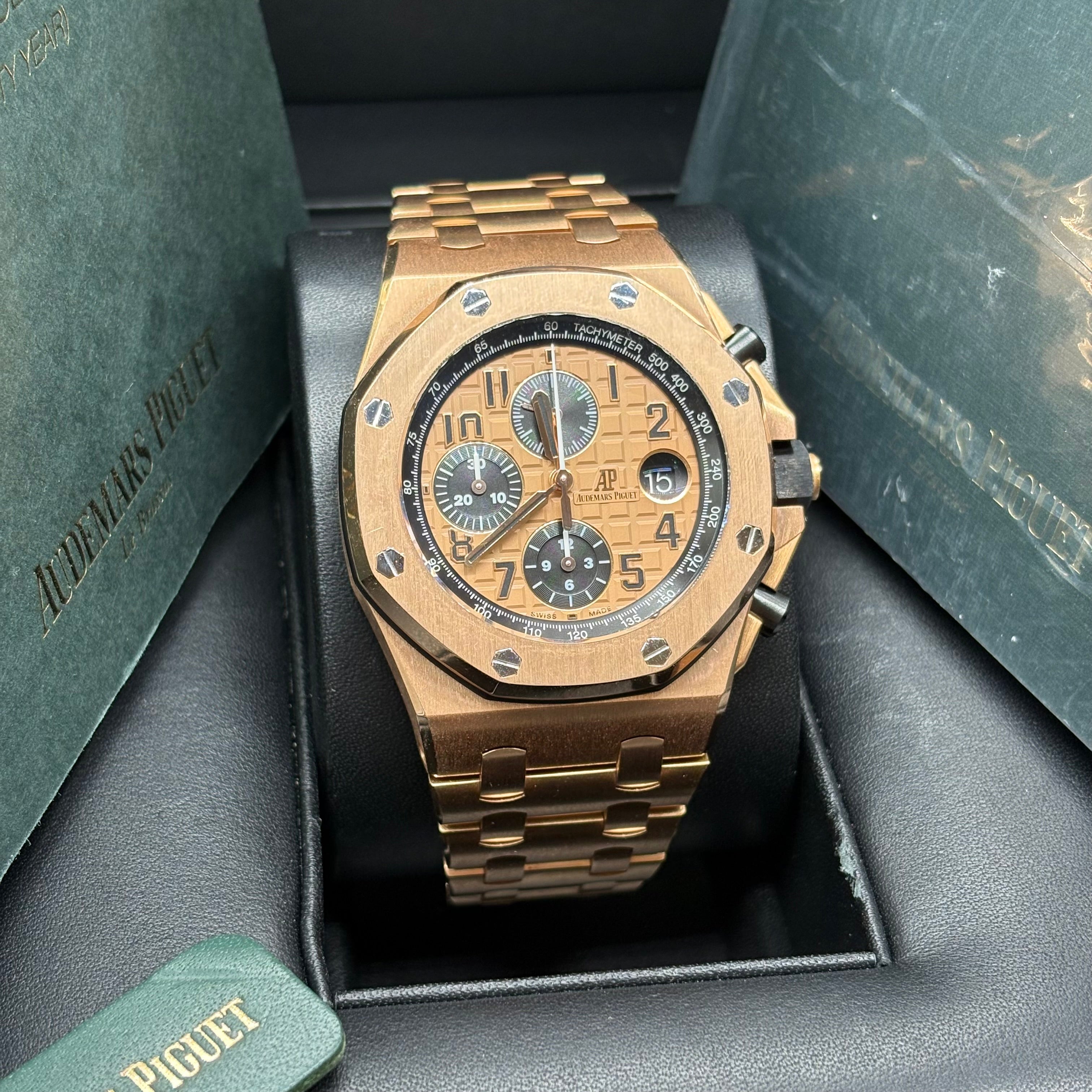 Audemars Piguet Royal Oak Chronograph 41mm 18k Solid Gold Chocolate Dial 26331OR Full Set
