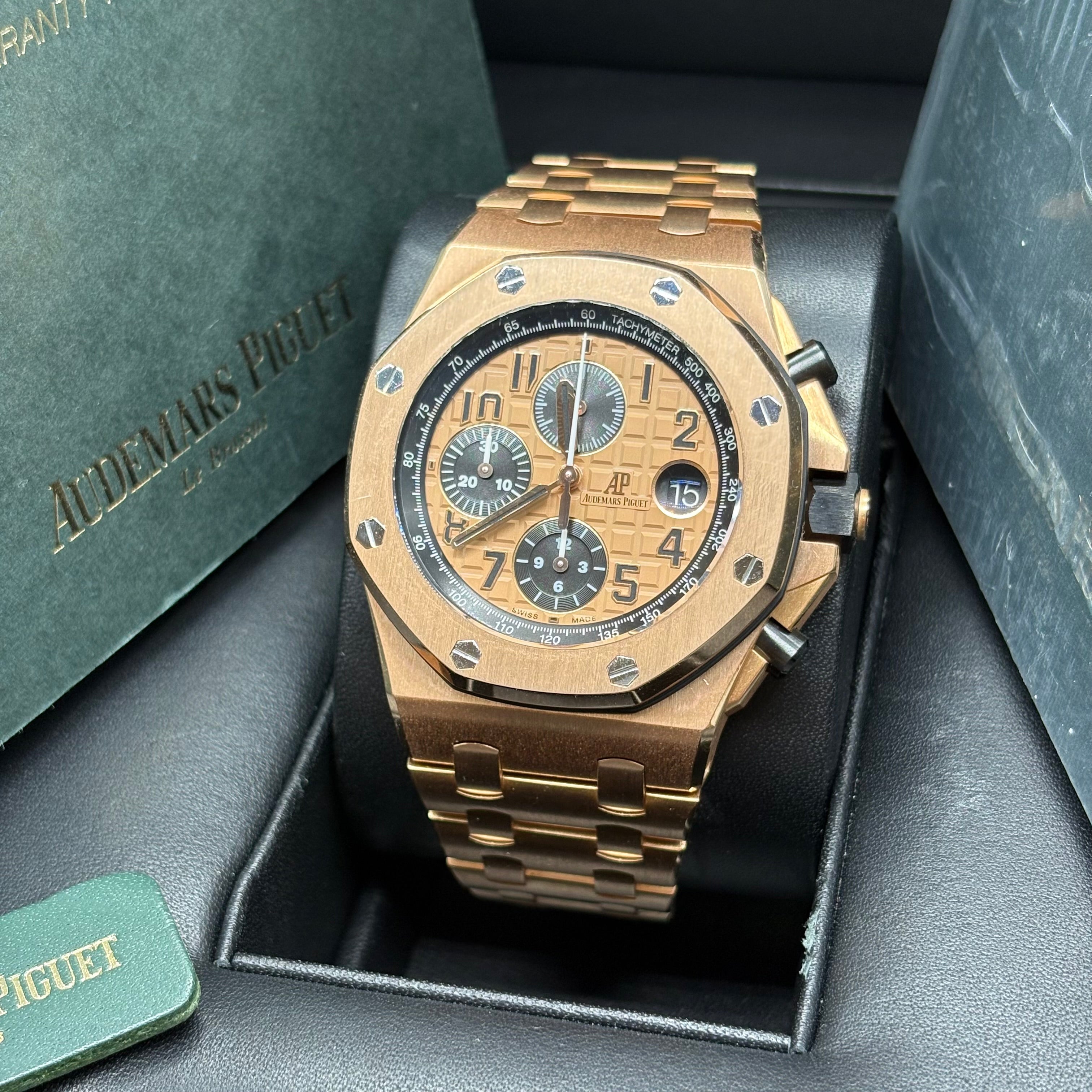 Audemars Piguet Royal Oak Chronograph 41mm 18k Solid Gold Chocolate Dial 26331OR Full Set