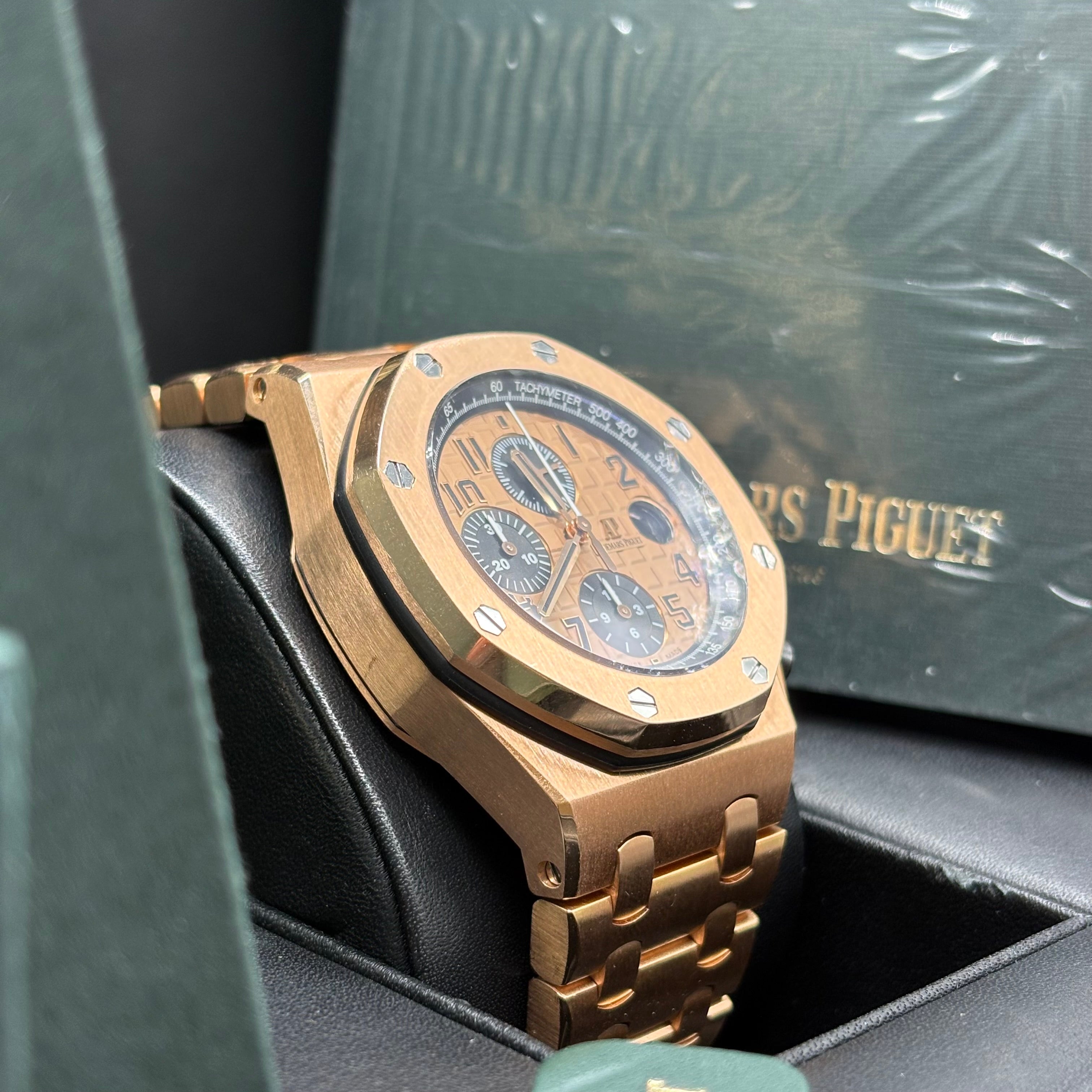 Audemars Piguet Royal Oak Chronograph 41mm 18k Solid Gold Chocolate Dial 26331OR Full Set