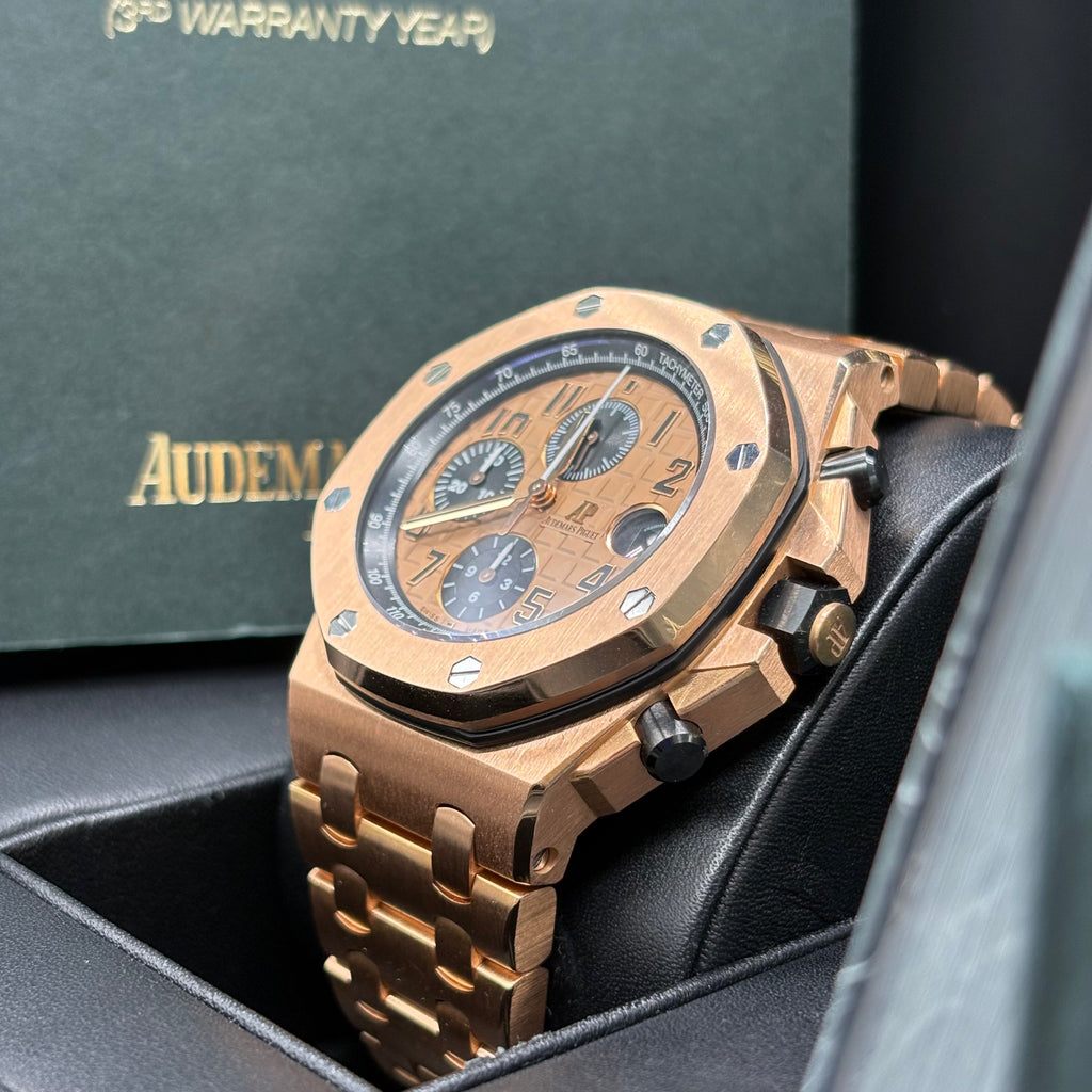 Audemars Piguet Royal Oak Chronograph 41mm 18k Solid Gold Chocolate Dial 26331OR Full Set
