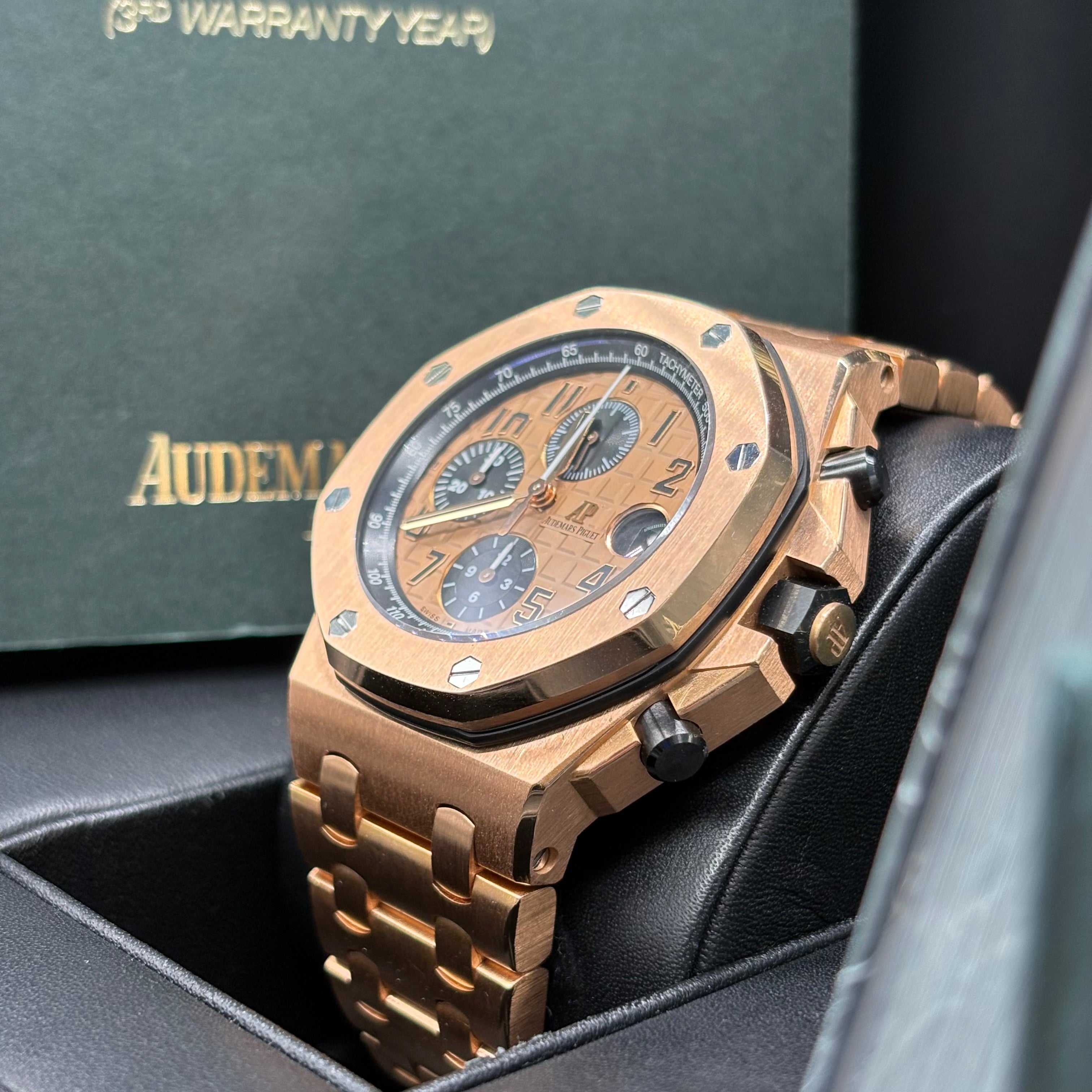 Audemars Piguet Royal Oak Chronograph 41mm 18k Solid Gold Chocolate Dial 26331OR Full Set