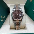Rolex Datejust 36mm Chocolate Floral Dial Hidden Clasp