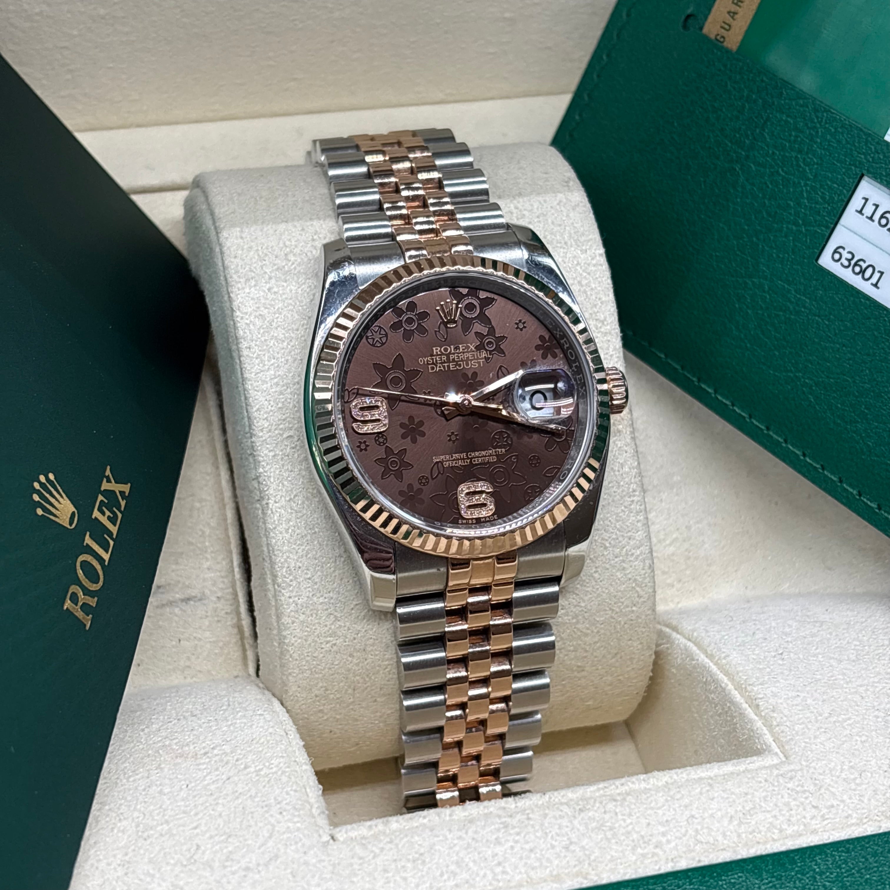 腕時計(アナログ) ROLEX Rolex Datejust 36mm Chocolate Floral Dial Toronto – Adonia Jewellers