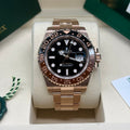 Rolex GMT-Master II 18K Everose Gold Root Beer Black Dial Oyster Bracelet 126715CHNR Full Set