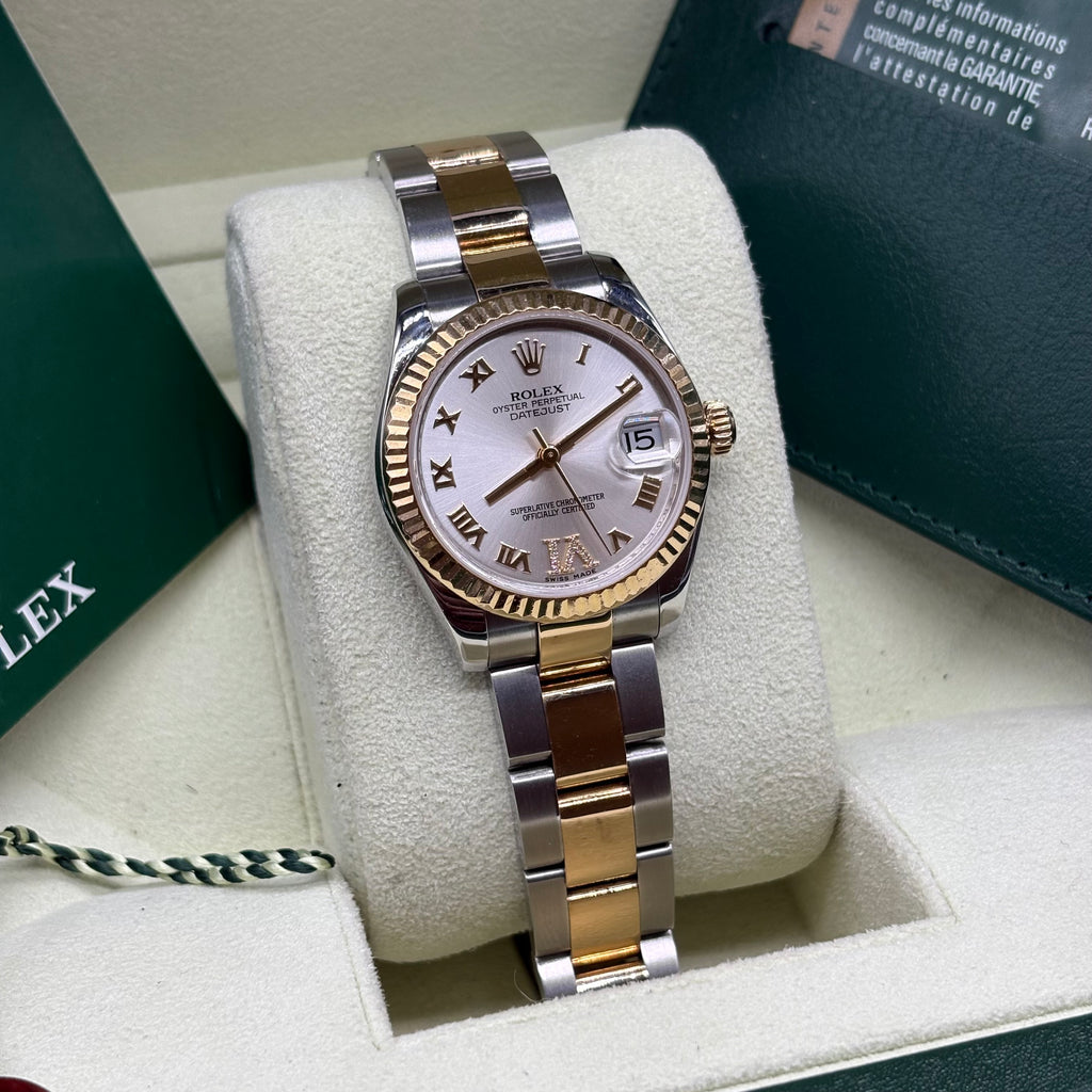 Rolex Datejust 31mm Two Tone Factory Roman Diamond Dial 178273 Complete Set