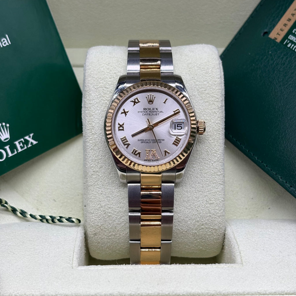 Rolex Datejust 31mm Two Tone Factory Roman Diamond Dial 178273 Complete Set