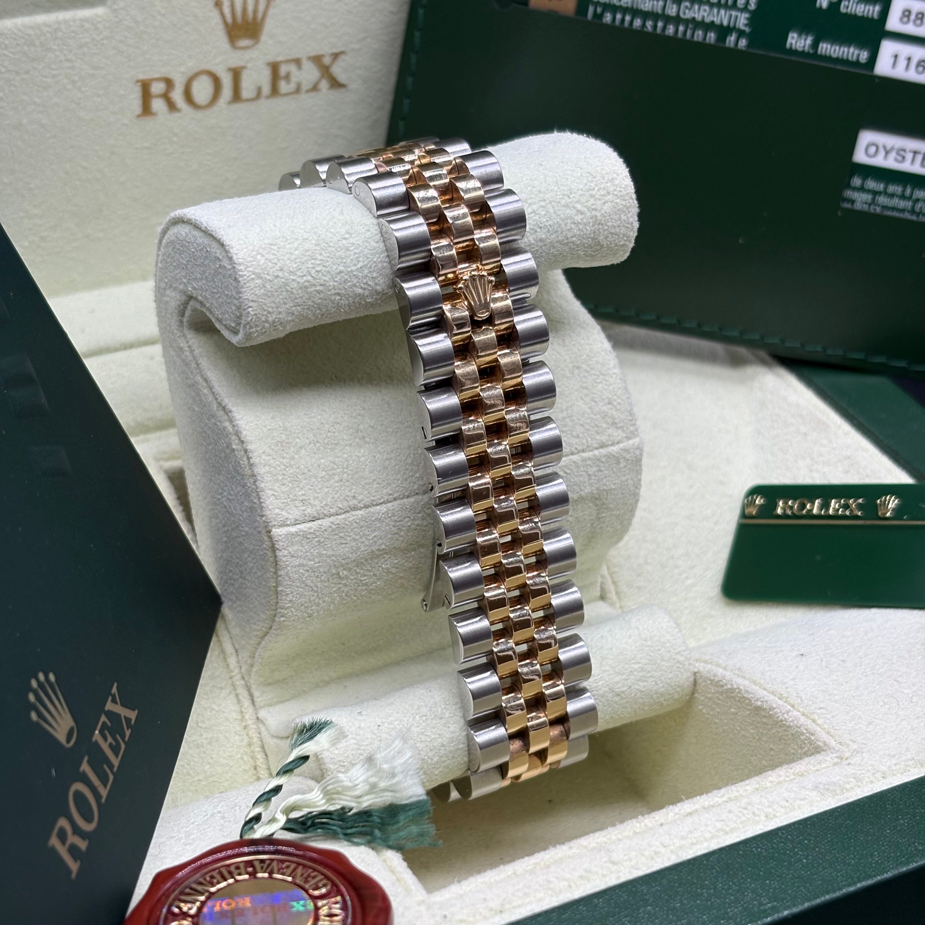Rolex Datejust 36mm Two Tone Factory Mother Of Pearl Diamond Dial 116233 Complete Set