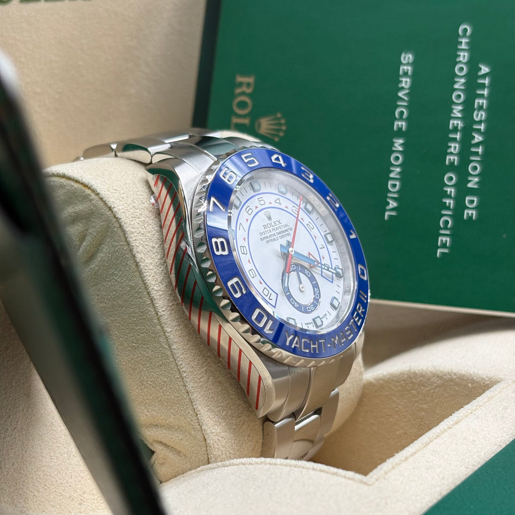 Rolex Yacht-Master II 44mm Stainless Steel White Dial Blue Ceramic Bezel