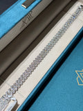 10K White Gold Full Pave Diamond Cuban Link Bracelet