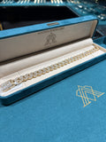 10K Yellow Gold Wide Baguette & Round Diamond Cuban Link Bracelet