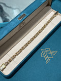 10K Yellow Gold Pave Diamond Byzantine Link Bracelet