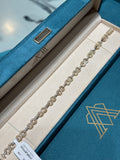 10K Yellow and White Gold Pave Diamond Figure-Eight Mariner Link Bracelet