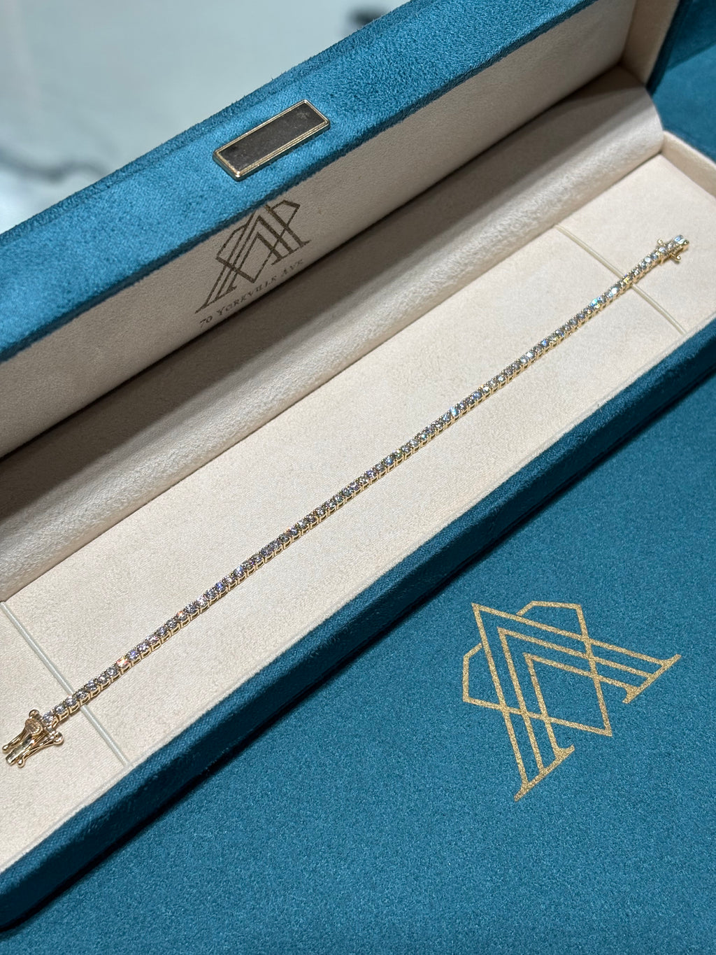 10K Yellow Gold Round Diamond Tennis Bracelet