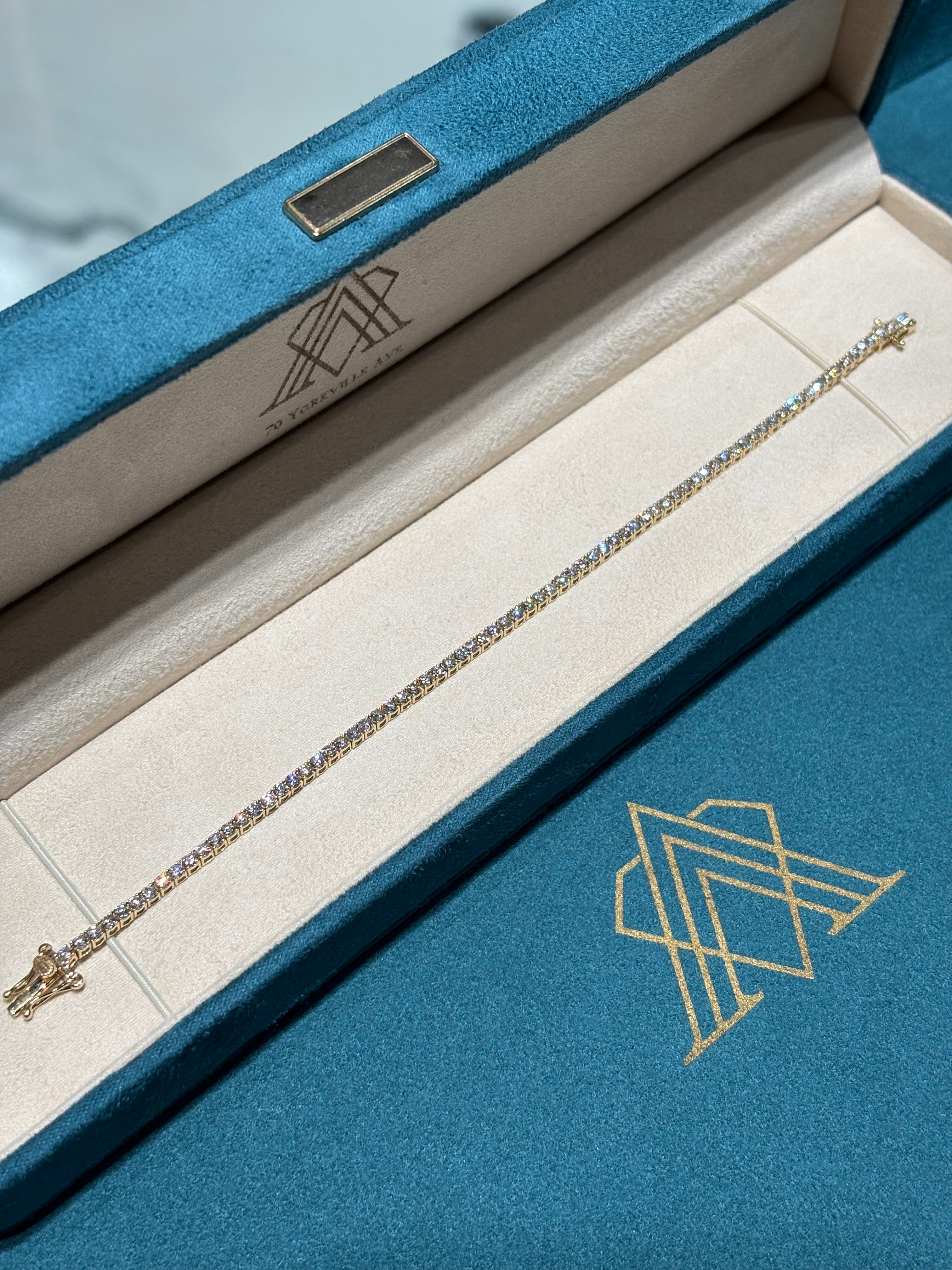 10K Yellow Gold Round Diamond Tennis Bracelet