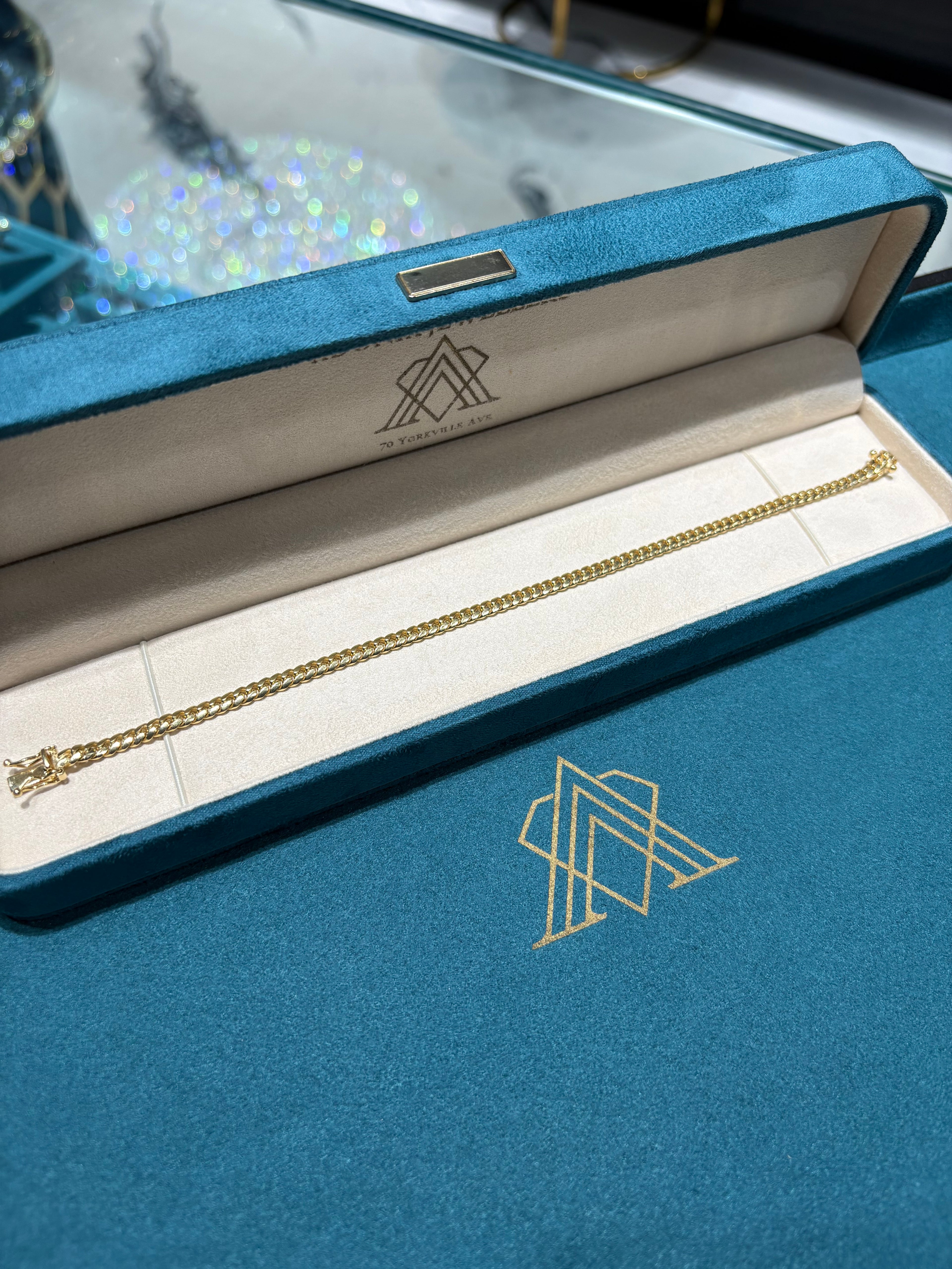 10K Yellow Gold Solid Cuban Link Bracelet