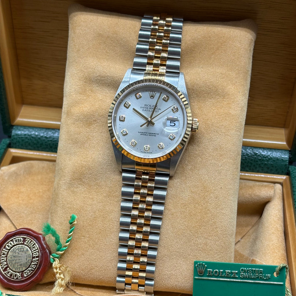 Rolex Datejust 36 Silver Diamond Dial