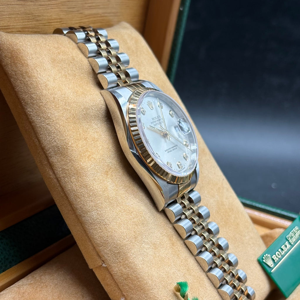 Rolex Datejust 36 Silver Diamond Dial