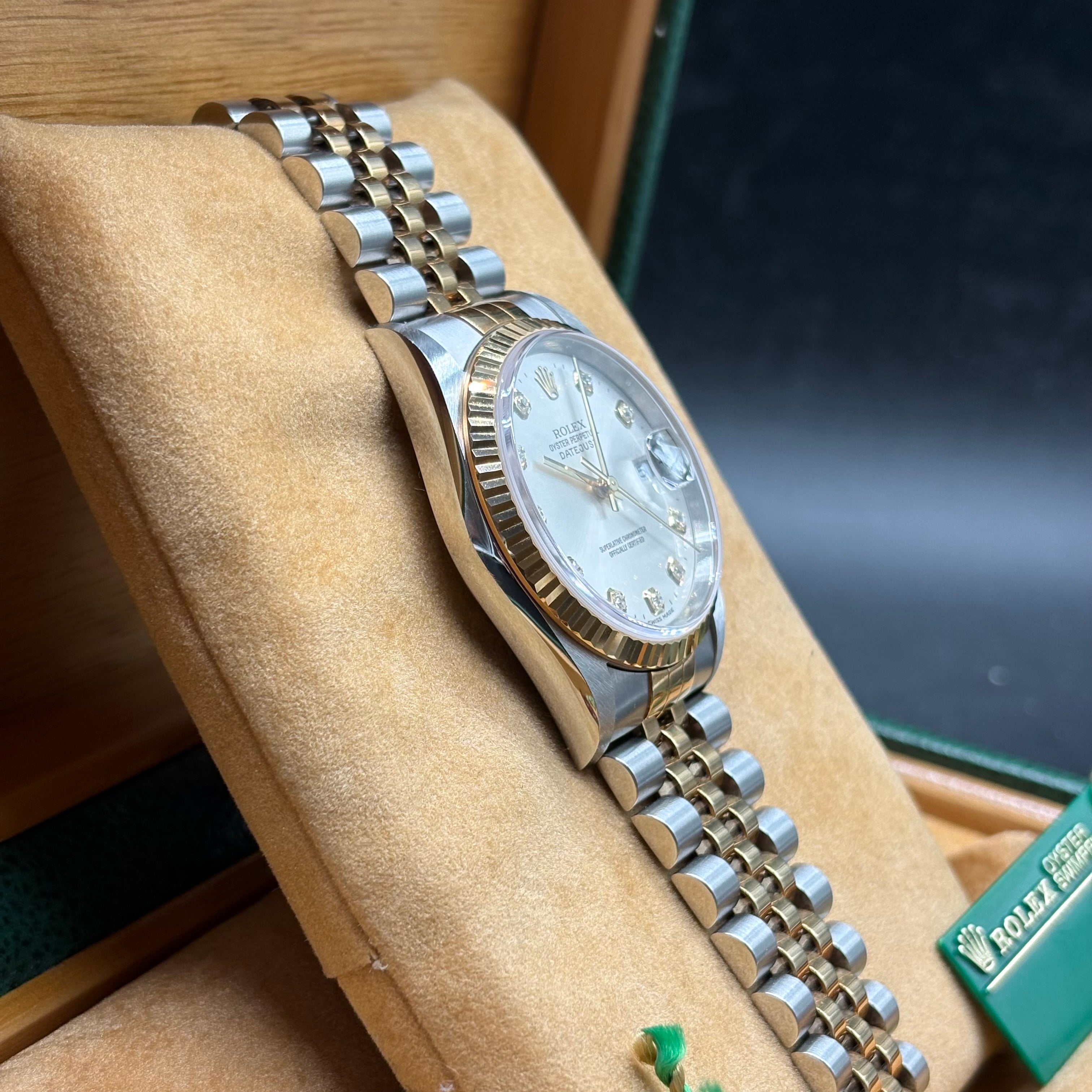 Rolex Datejust 36 Silver Diamond Dial
