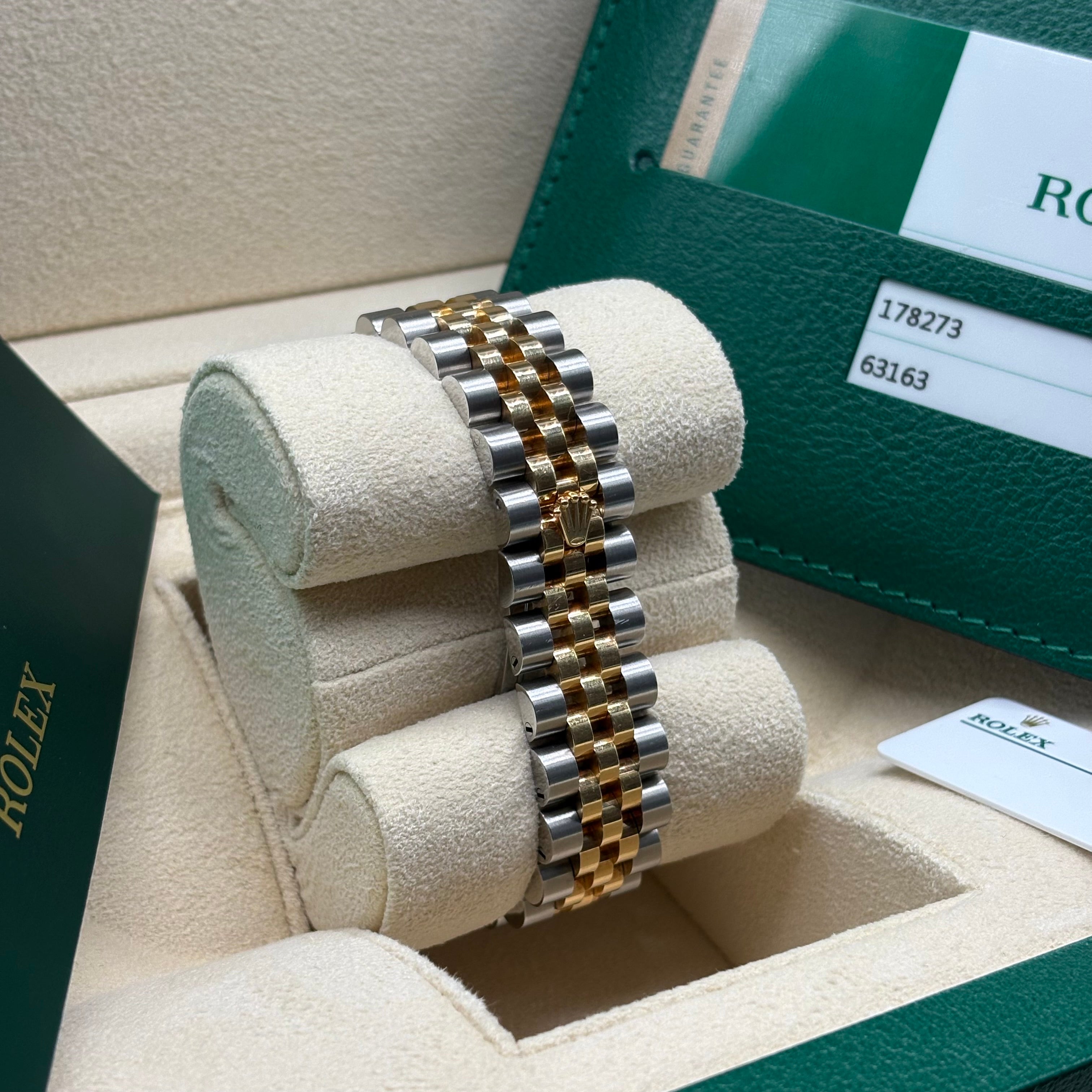 Rolex Datejust 31 Two-Tone Yellow Gold Champagne Index Dial Jubilee Bracelet 278273 Full Set
