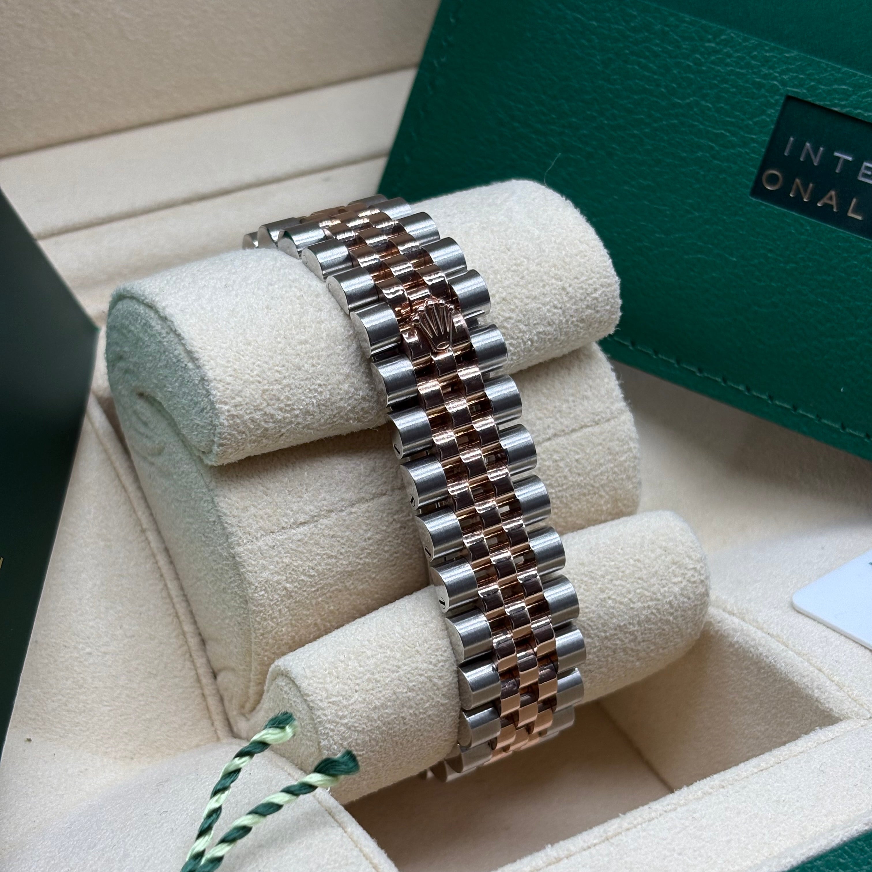 Rolex Datejust 31 Two-Tone Rose Gold Chocolate Roman Dial Diamond Bezel Jubilee Bracelet 278381RBR Full Set
