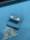 10K White Gold Heart-Shaped Diamond Cluster Stud Earrings