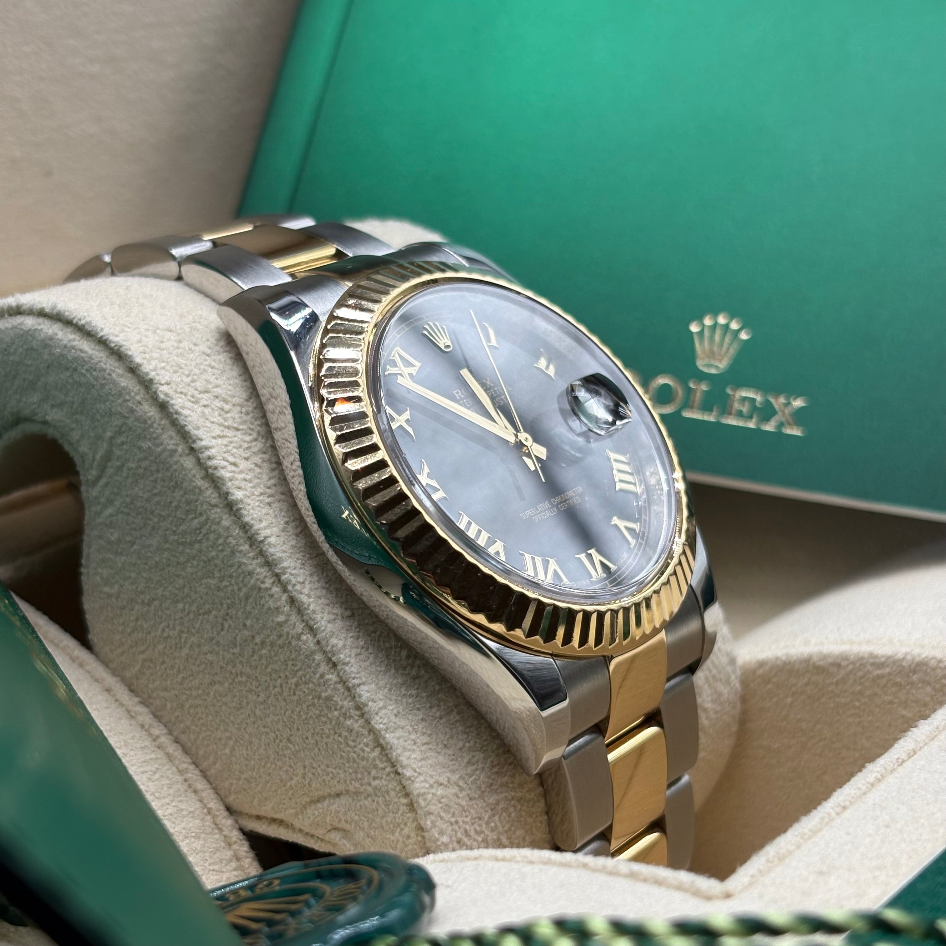 Rolex Datejust II 41mm Two Tone Black Roman Dial
