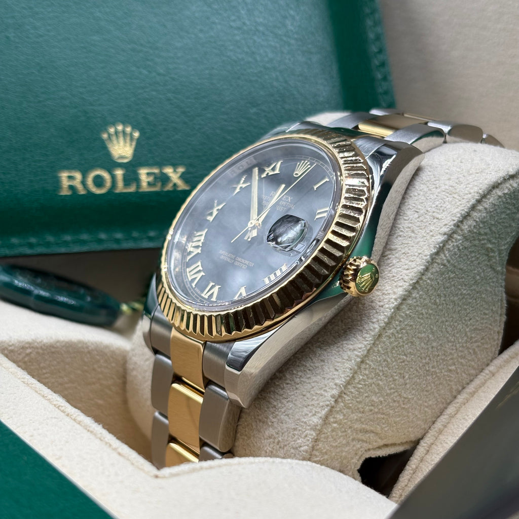 Rolex Datejust II 41mm Two Tone Black Roman Dial